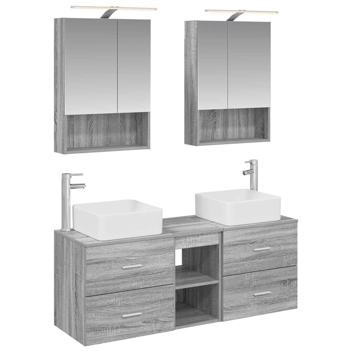 Bathroom Furniture Set 5 pcs Grey Sonoma