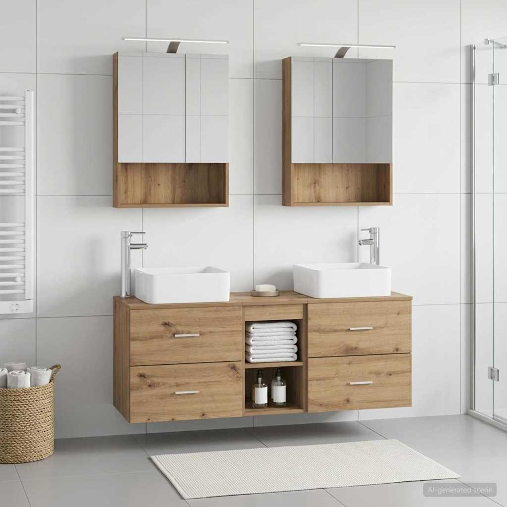Bathroom Furniture Set 5 pcs Artisan Oak