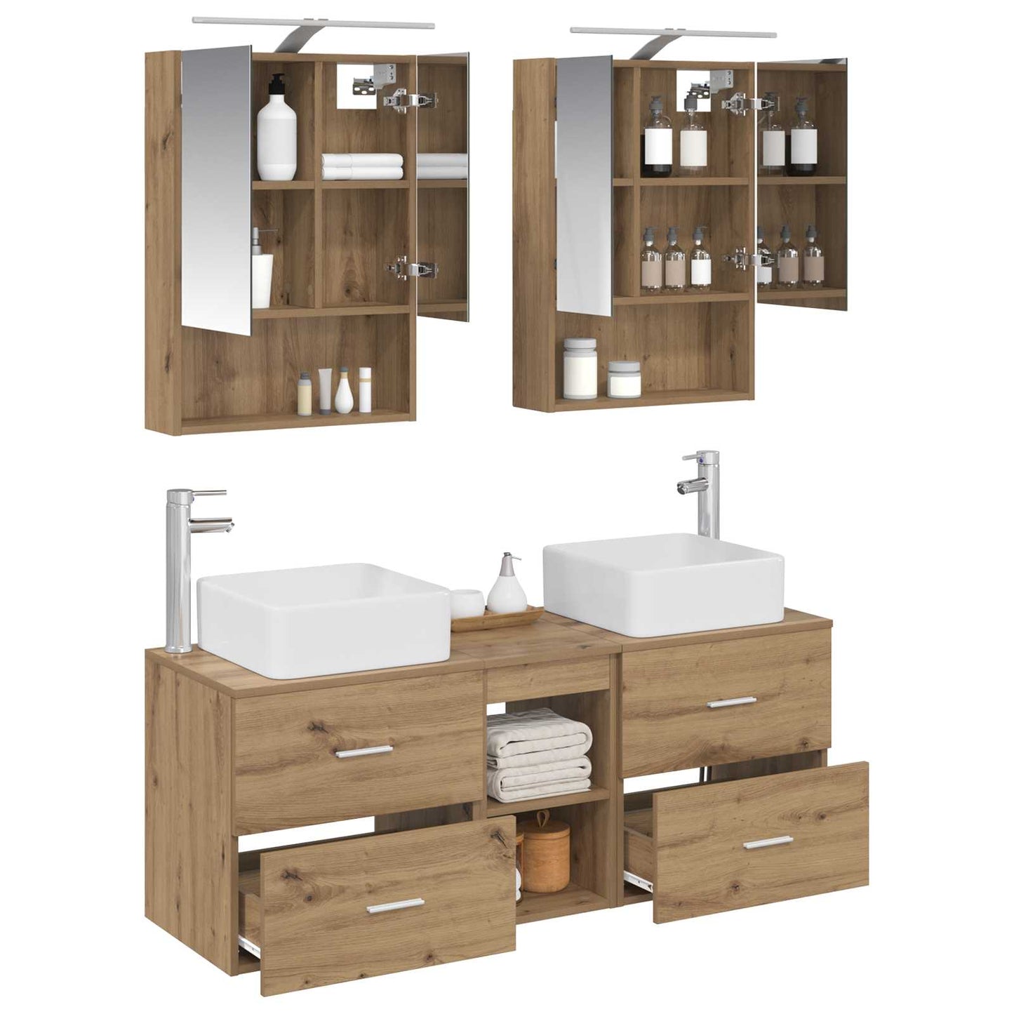 Bathroom Furniture Set 5 pcs Artisan Oak