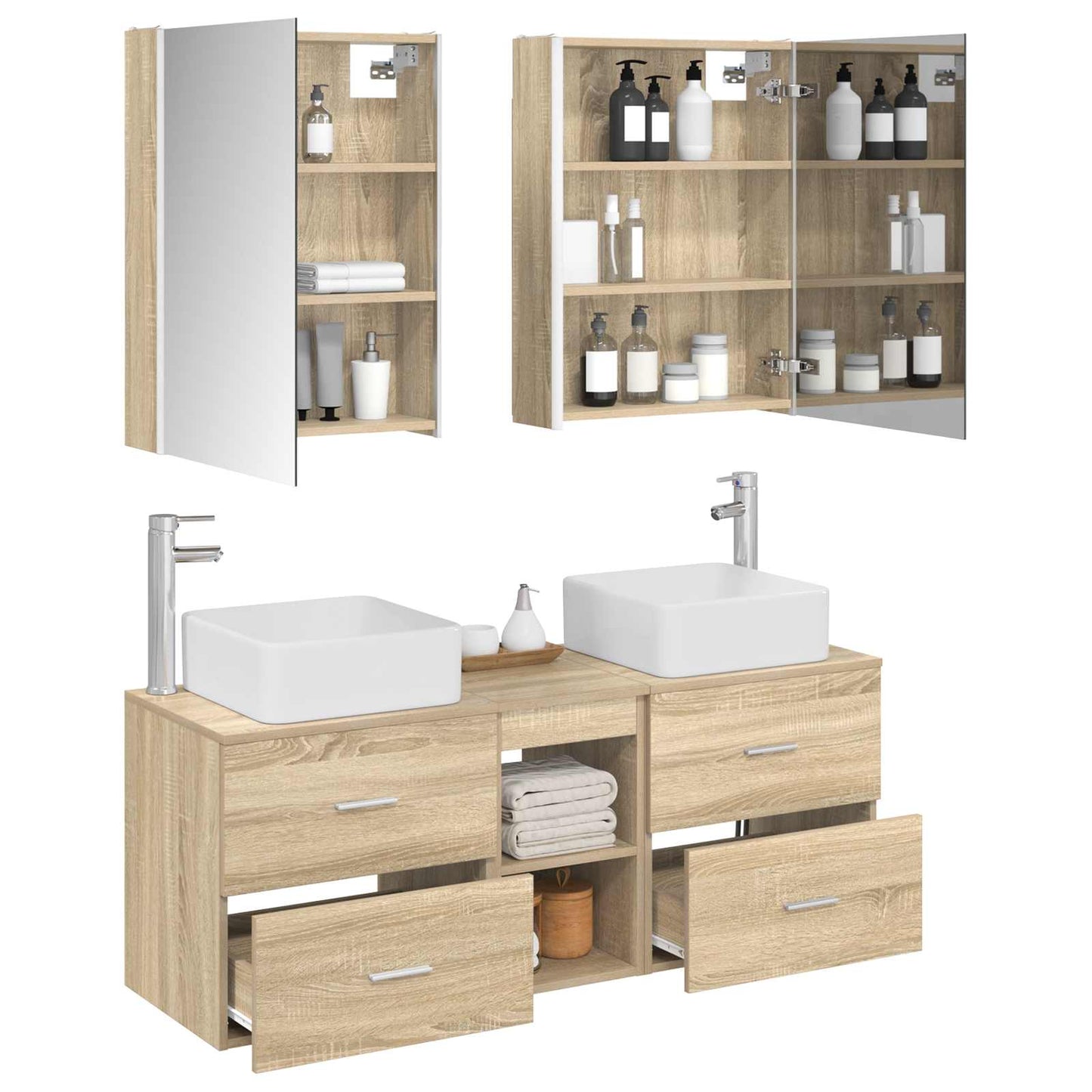 Bathroom Furniture Set 5 pcs Sonoma Oak