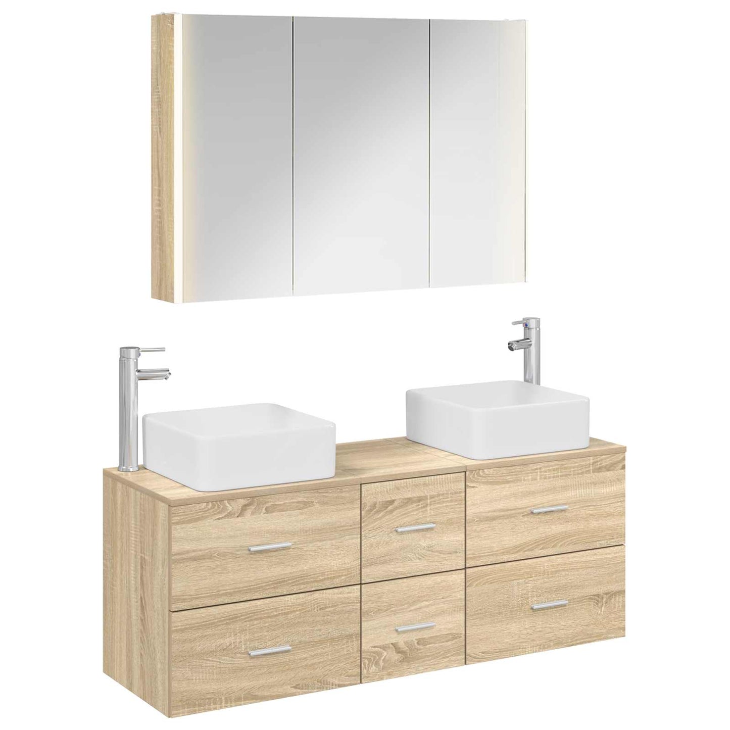 Bathroom Furniture Set 4 pcs Sonoma Oak