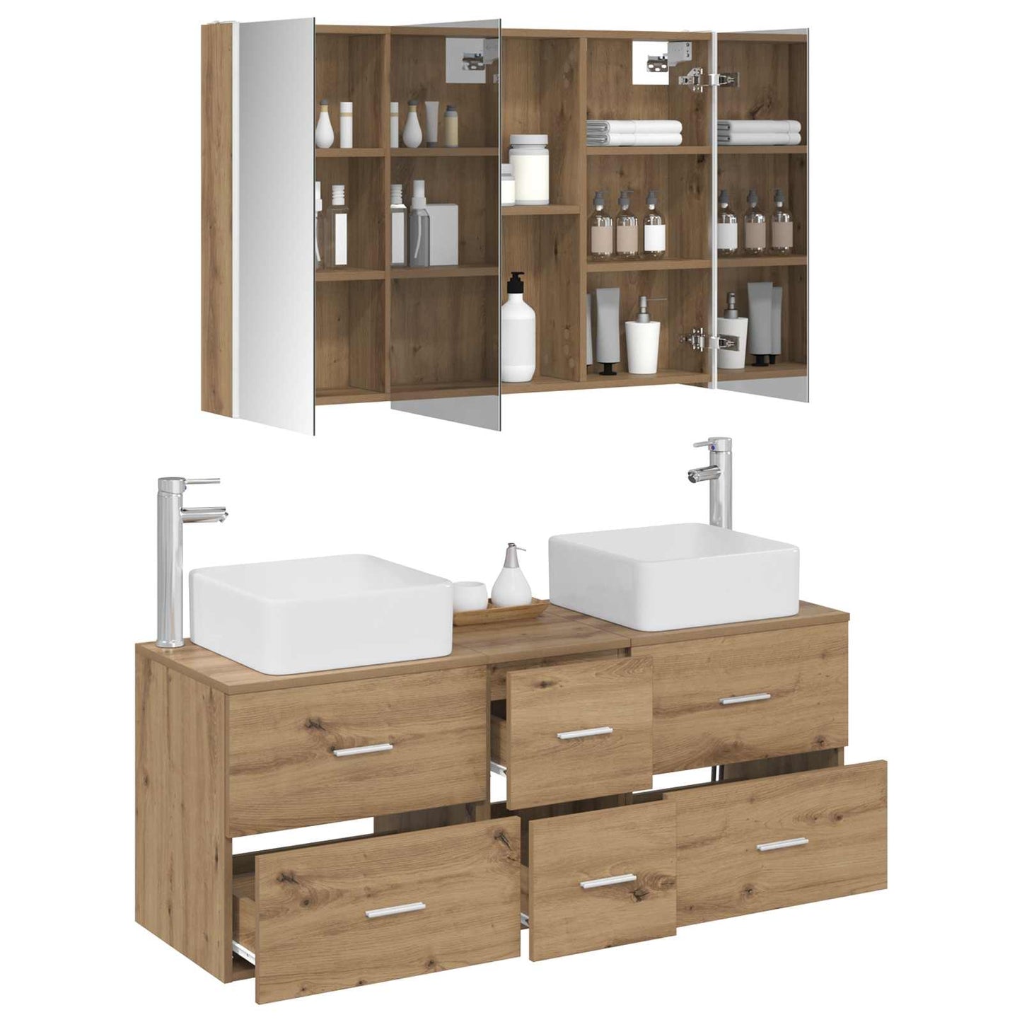 Bathroom Furniture Set 4 pcs Artisan Oak