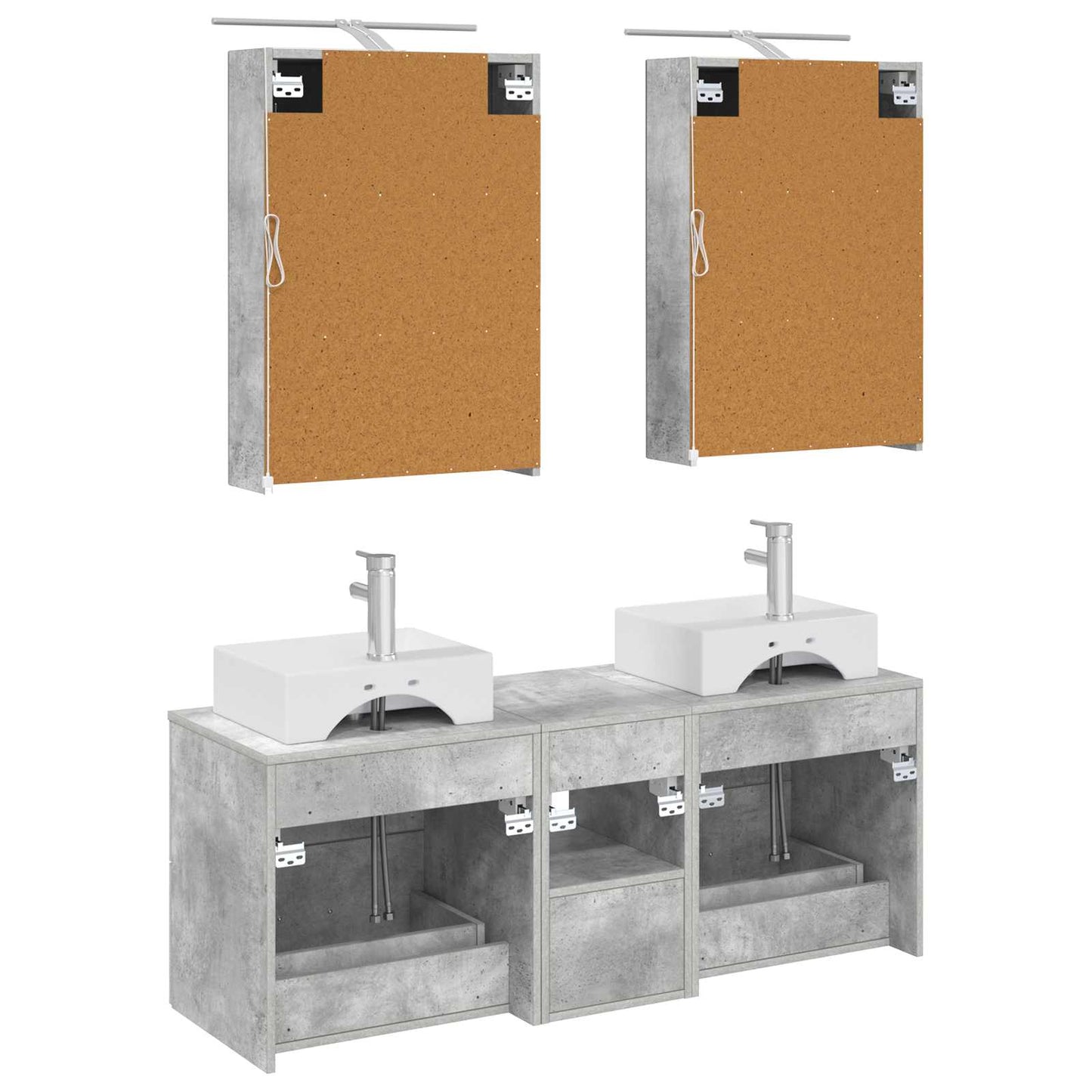 Bathroom Furniture Set 5 pcs Concrete Grey