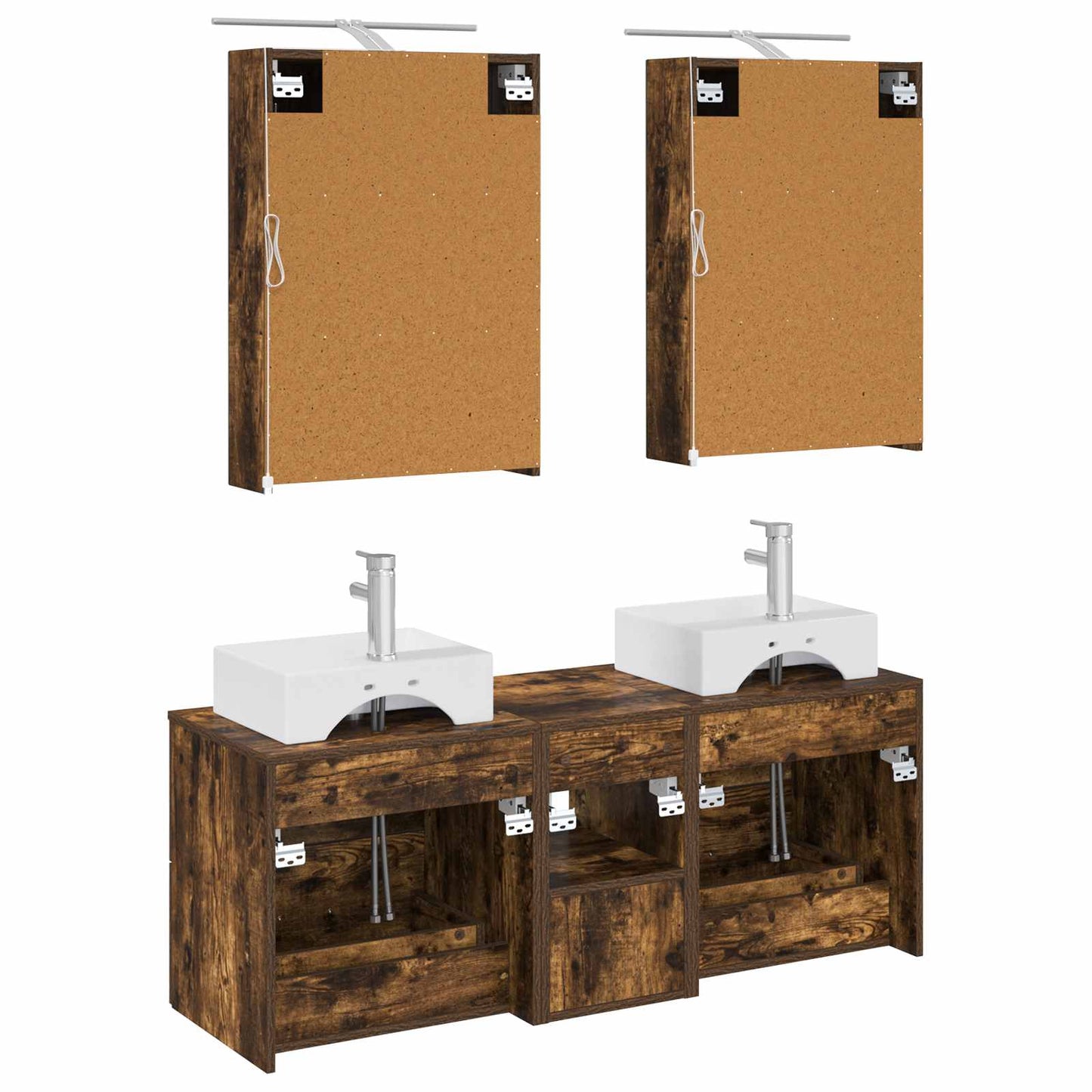 Bathroom Furniture Set 5 pcs Smoked Oak