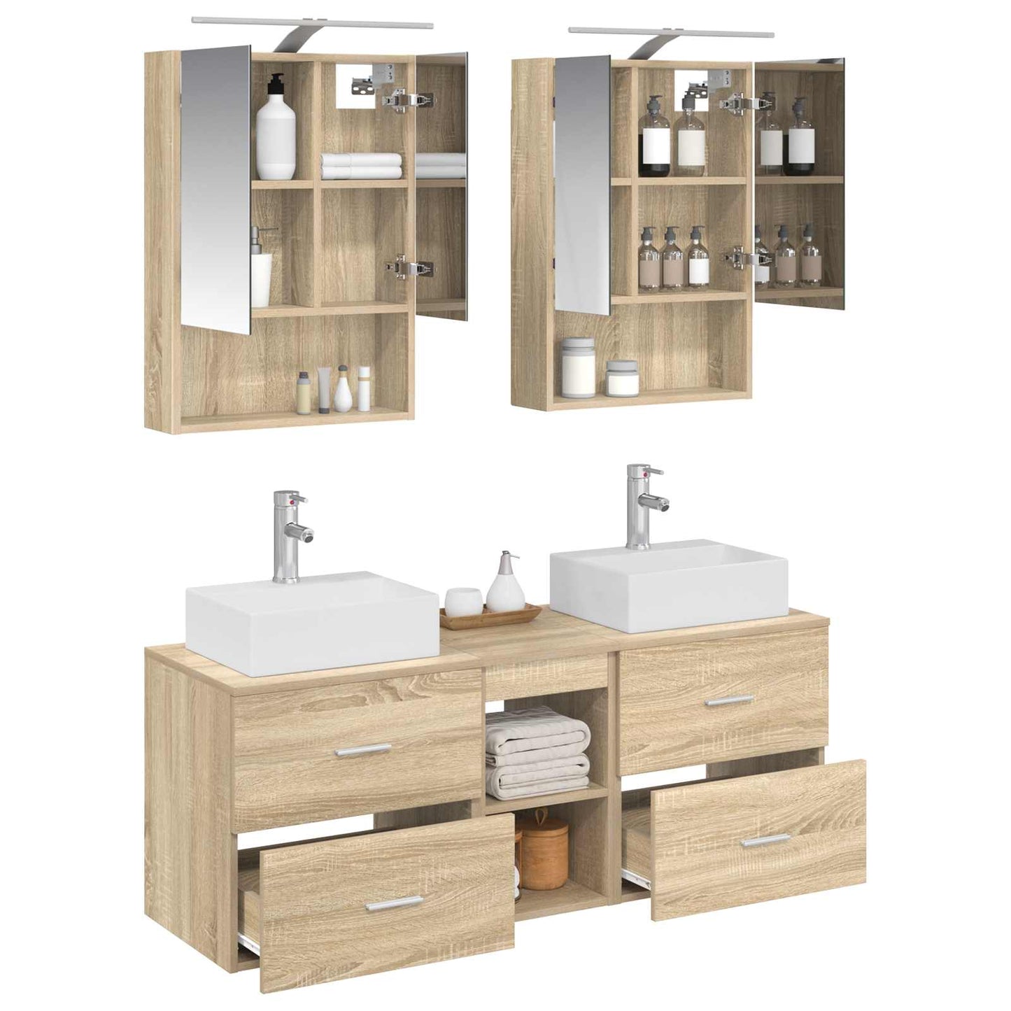 Bathroom Furniture Set 5 pcs Sonoma Oak