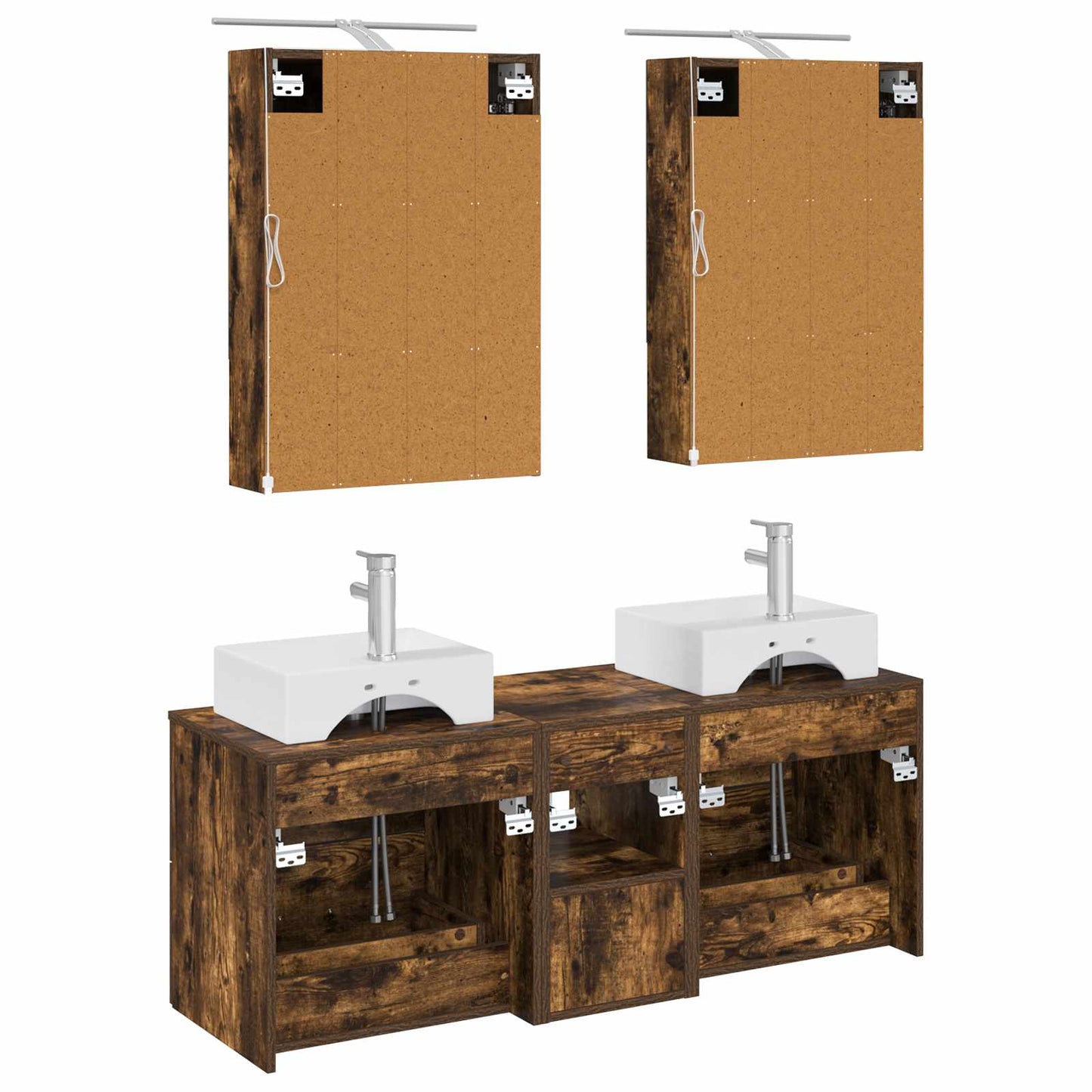Bathroom Furniture Set 5 pcs Smoked Oak