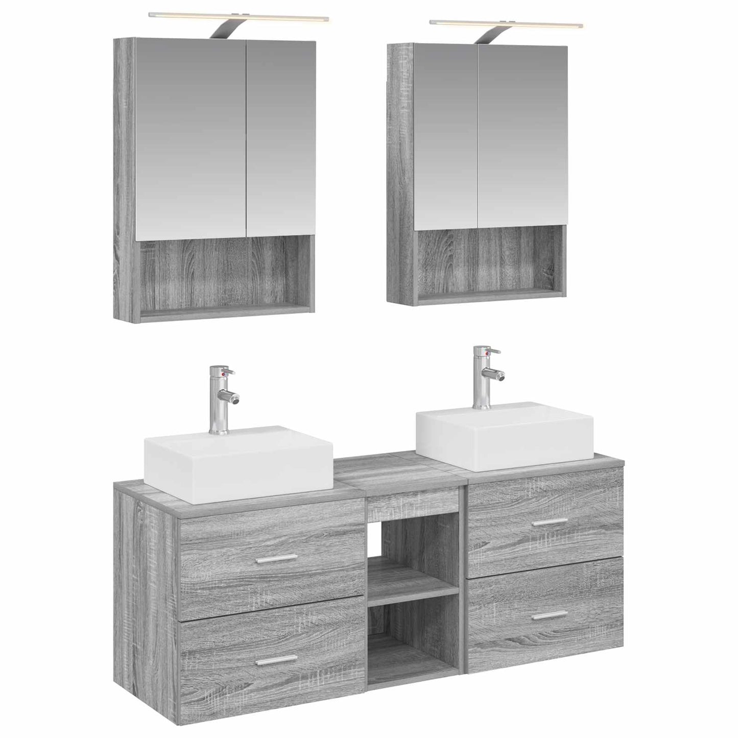 Bathroom Furniture Set 5 pcs Grey Sonoma