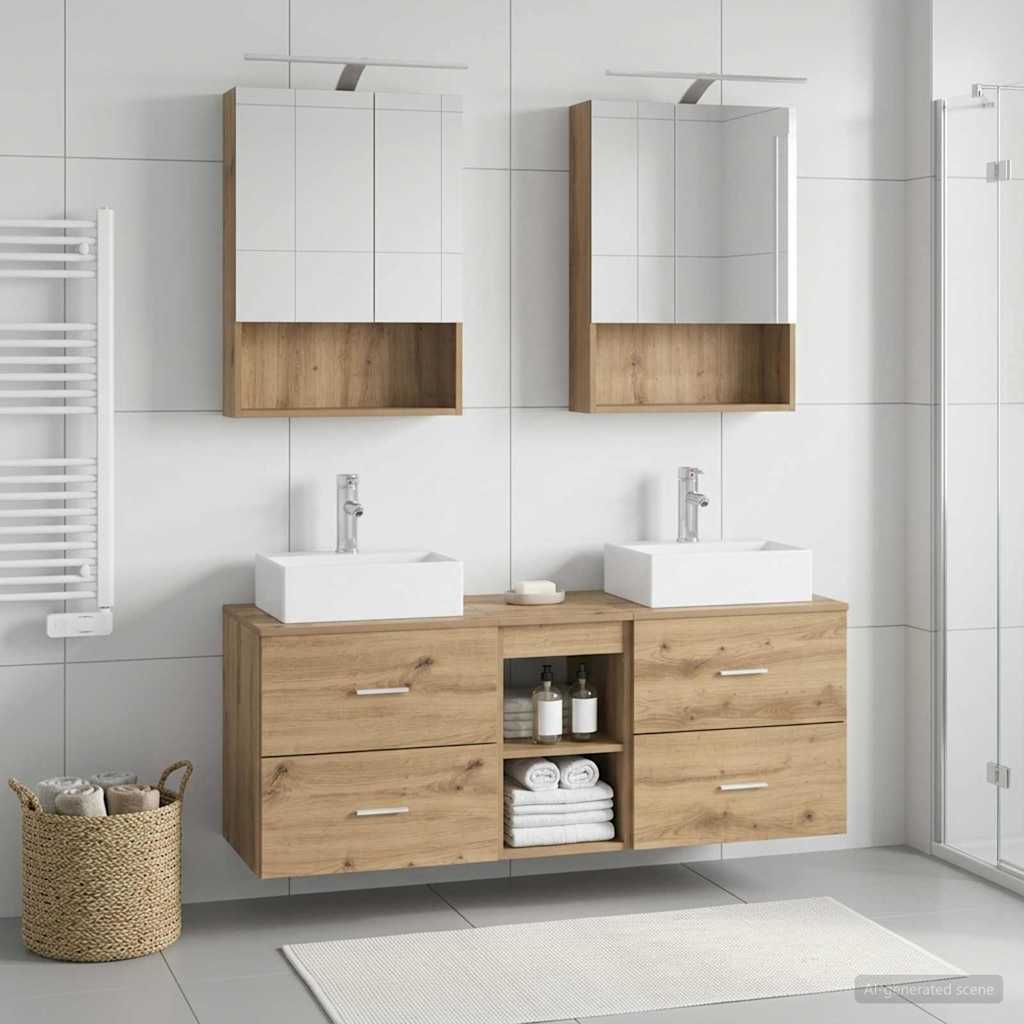 Bathroom Furniture Set 5 pcs Artisan Oak