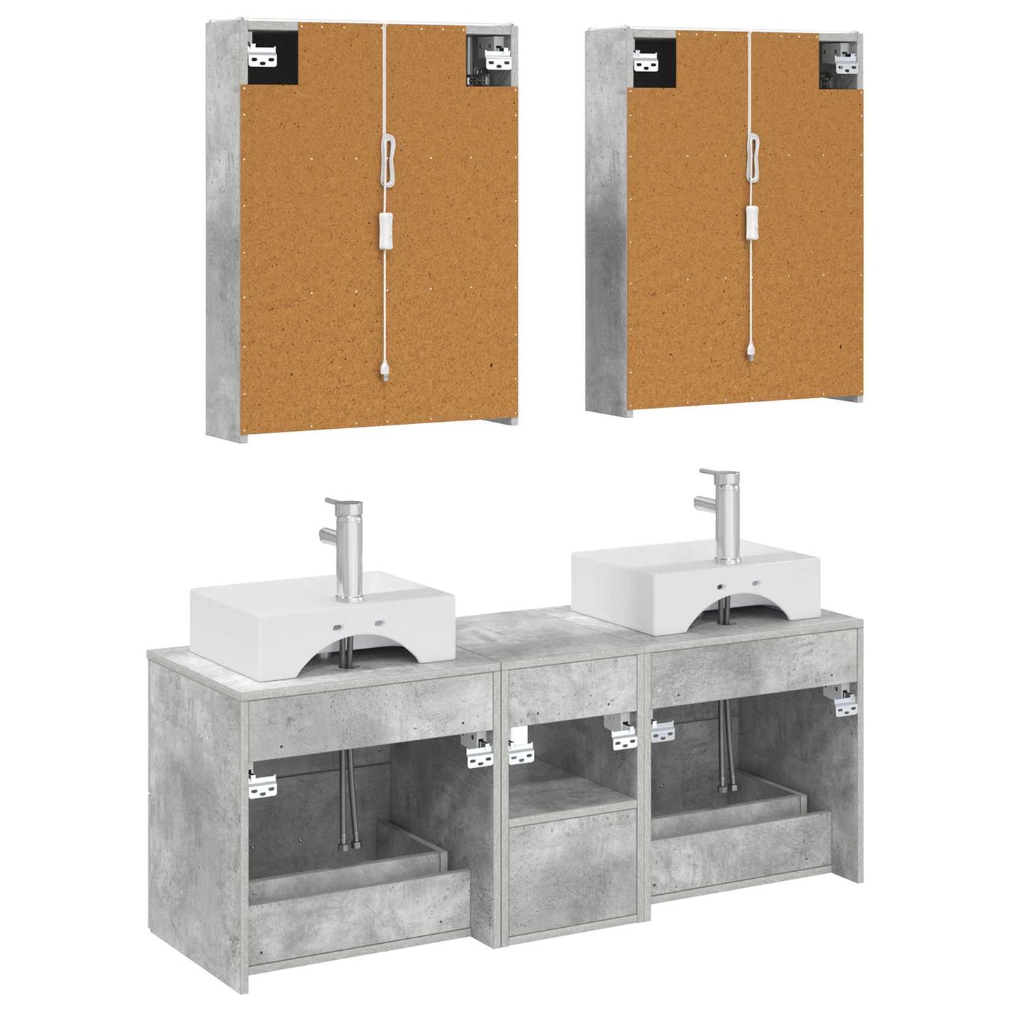 Bathroom Furniture Set 5 pcs Concrete Grey