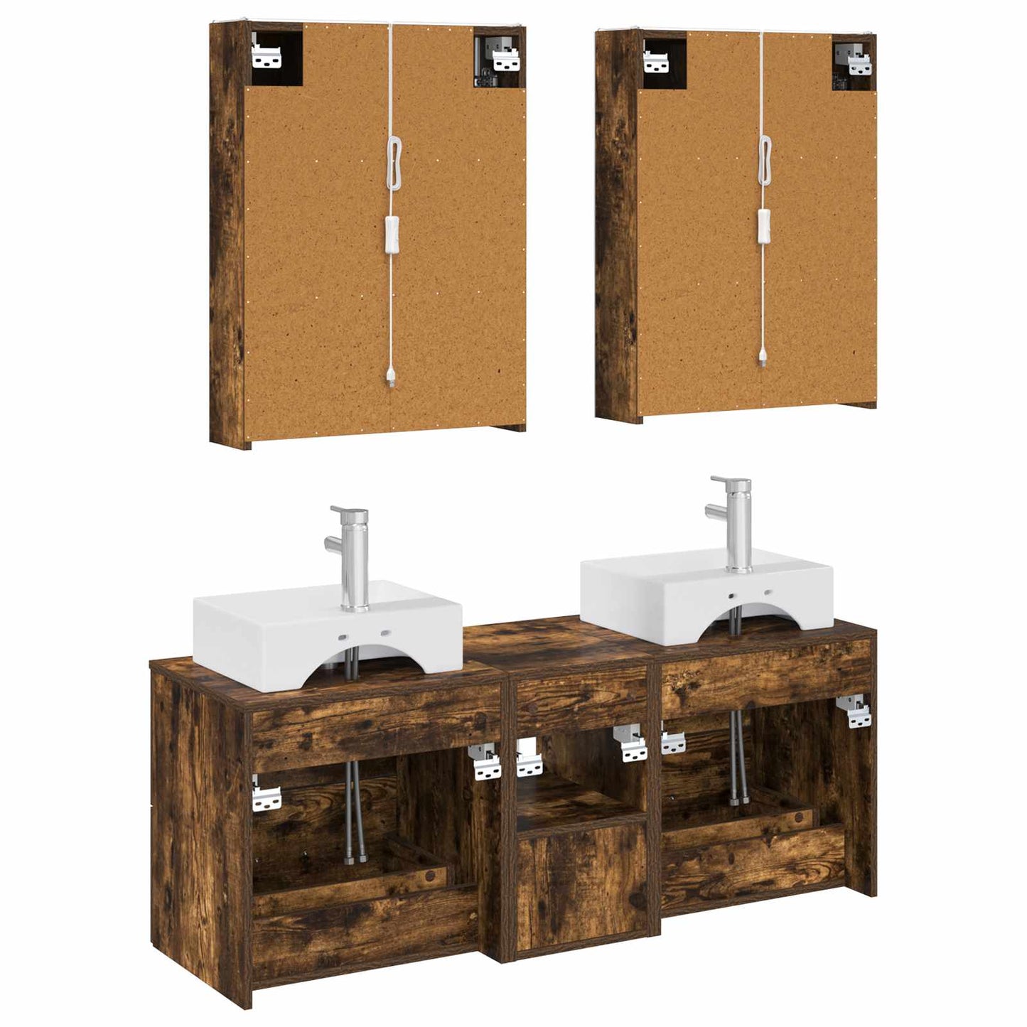 Bathroom Furniture Set 5 pcs Smoked Oak