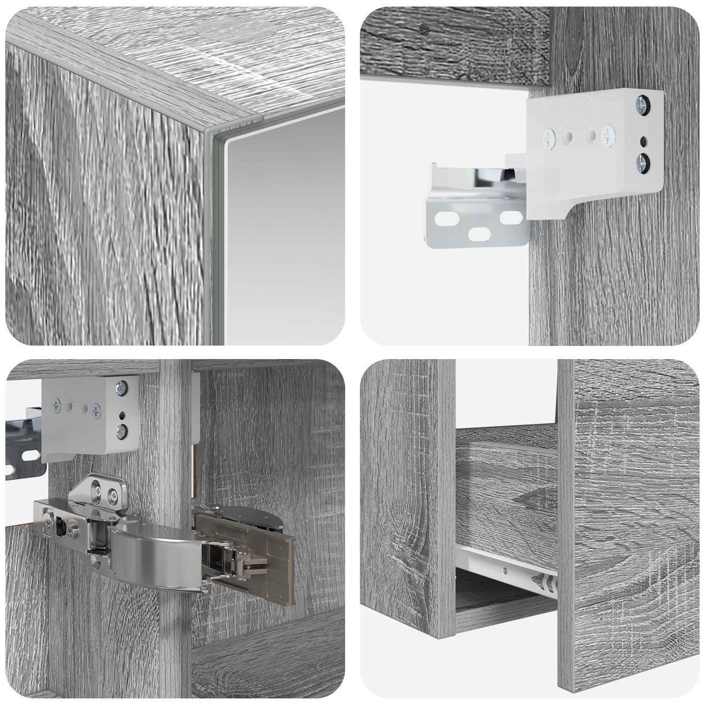 Bathroom Furniture Set 4 pcs Grey Sonoma