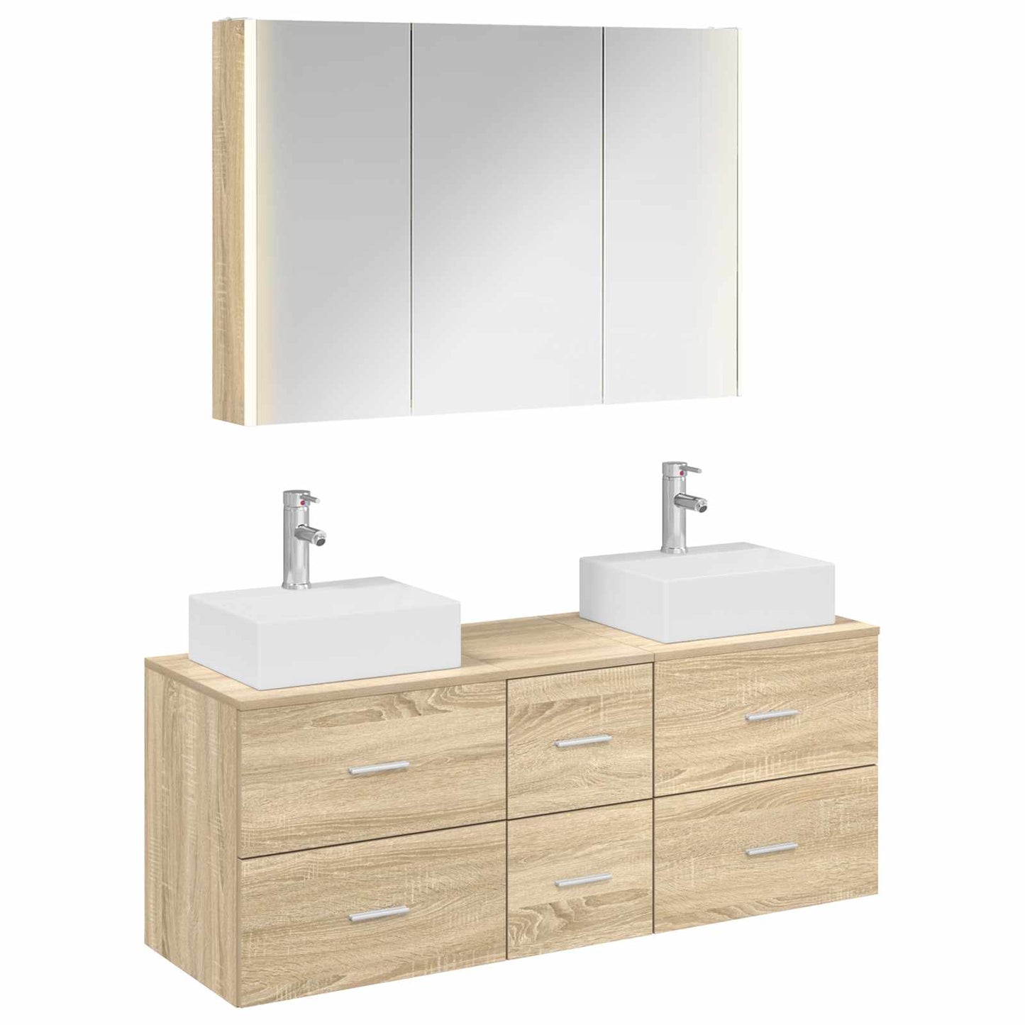 Bathroom Furniture Set 4 pcs Sonoma Oak