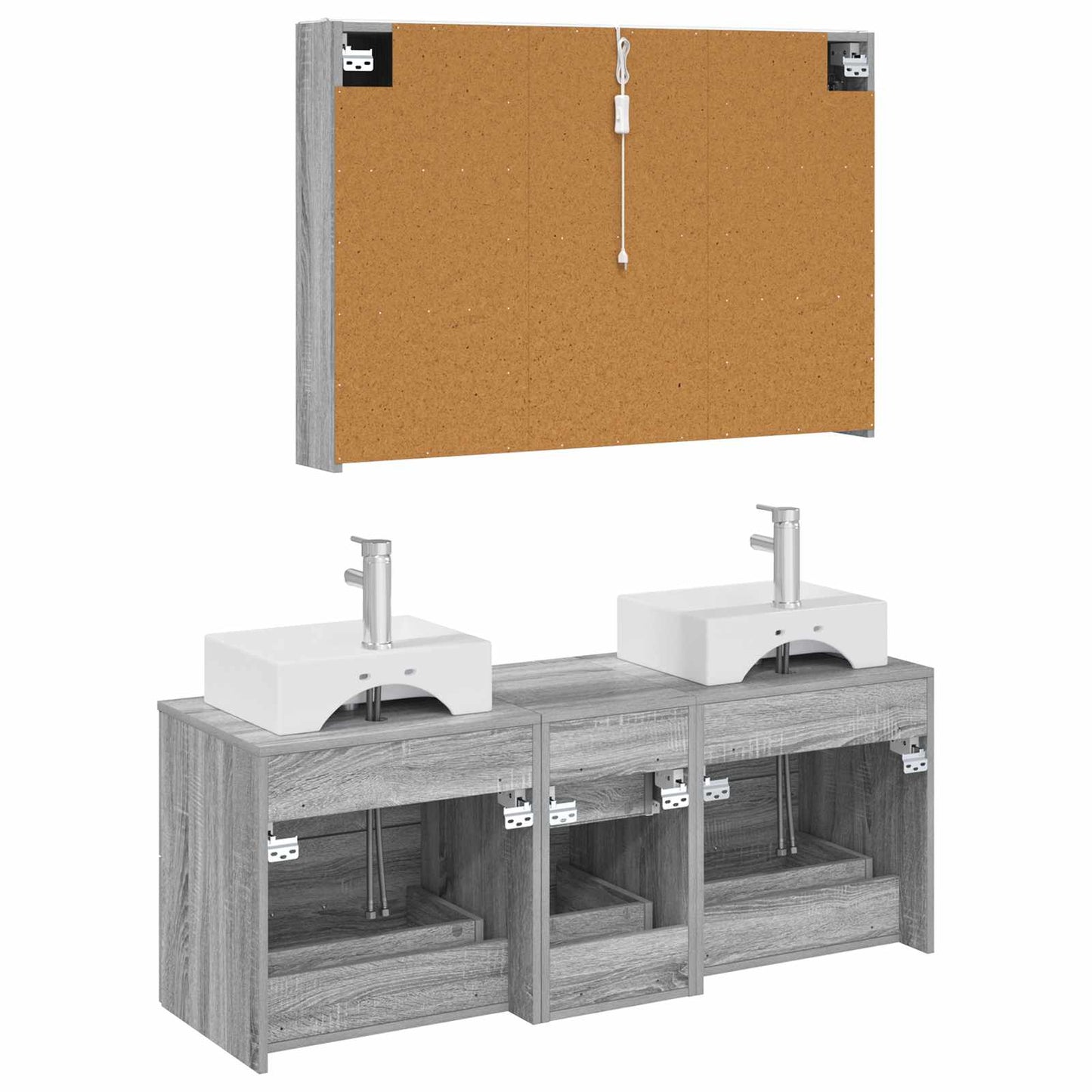 Bathroom Furniture Set 4 pcs Grey Sonoma
