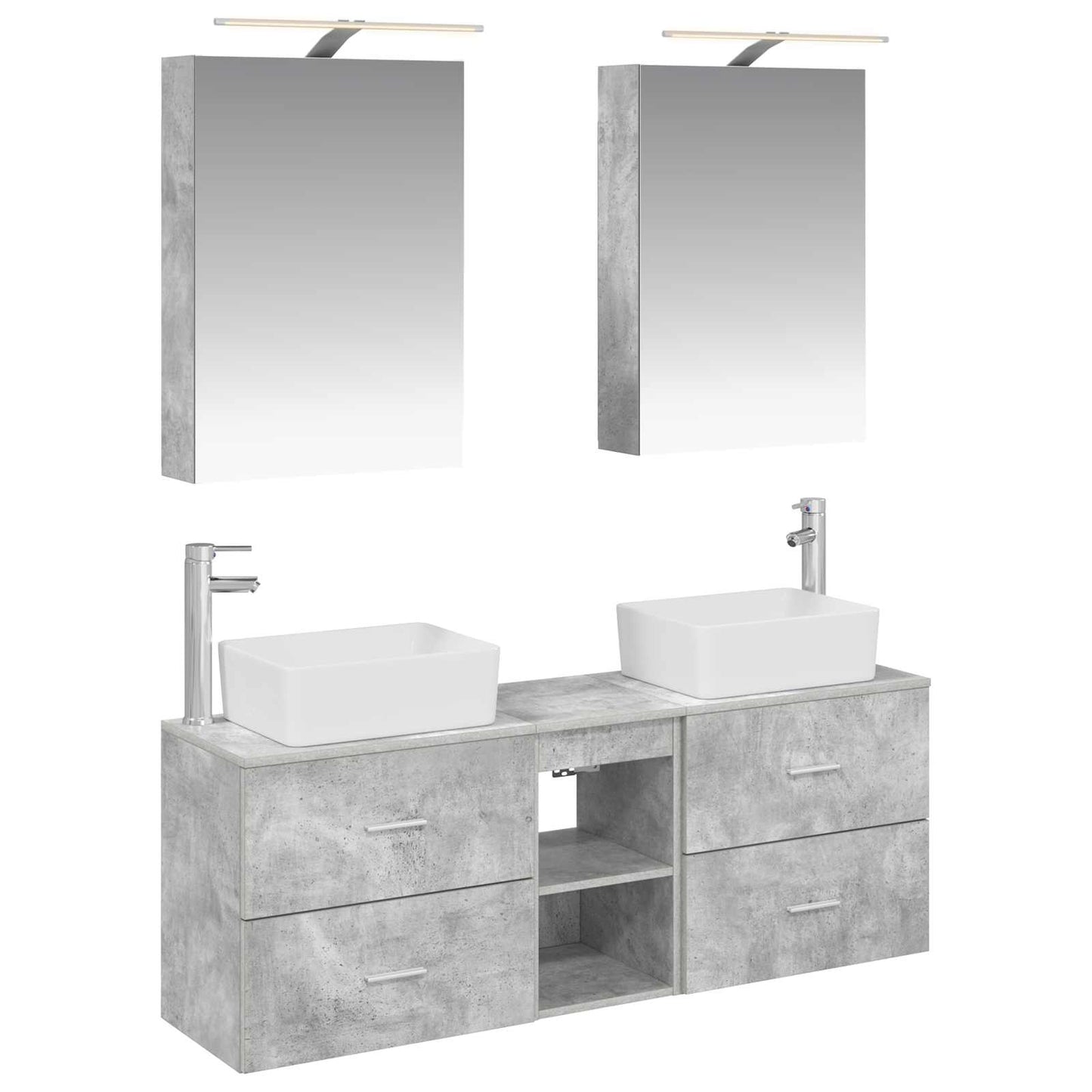 Bathroom Furniture Set 5 pcs Concrete Grey