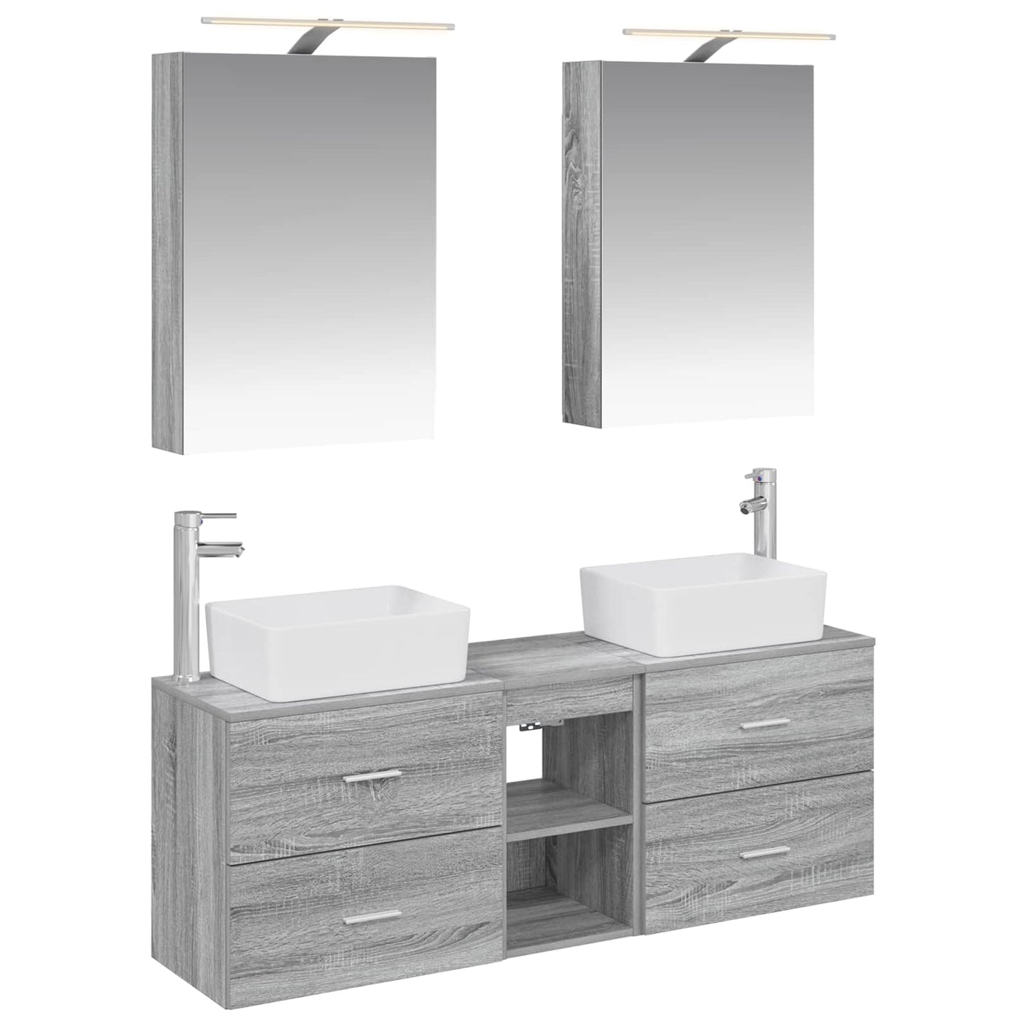 Bathroom Furniture Set 5 pcs Grey Sonoma