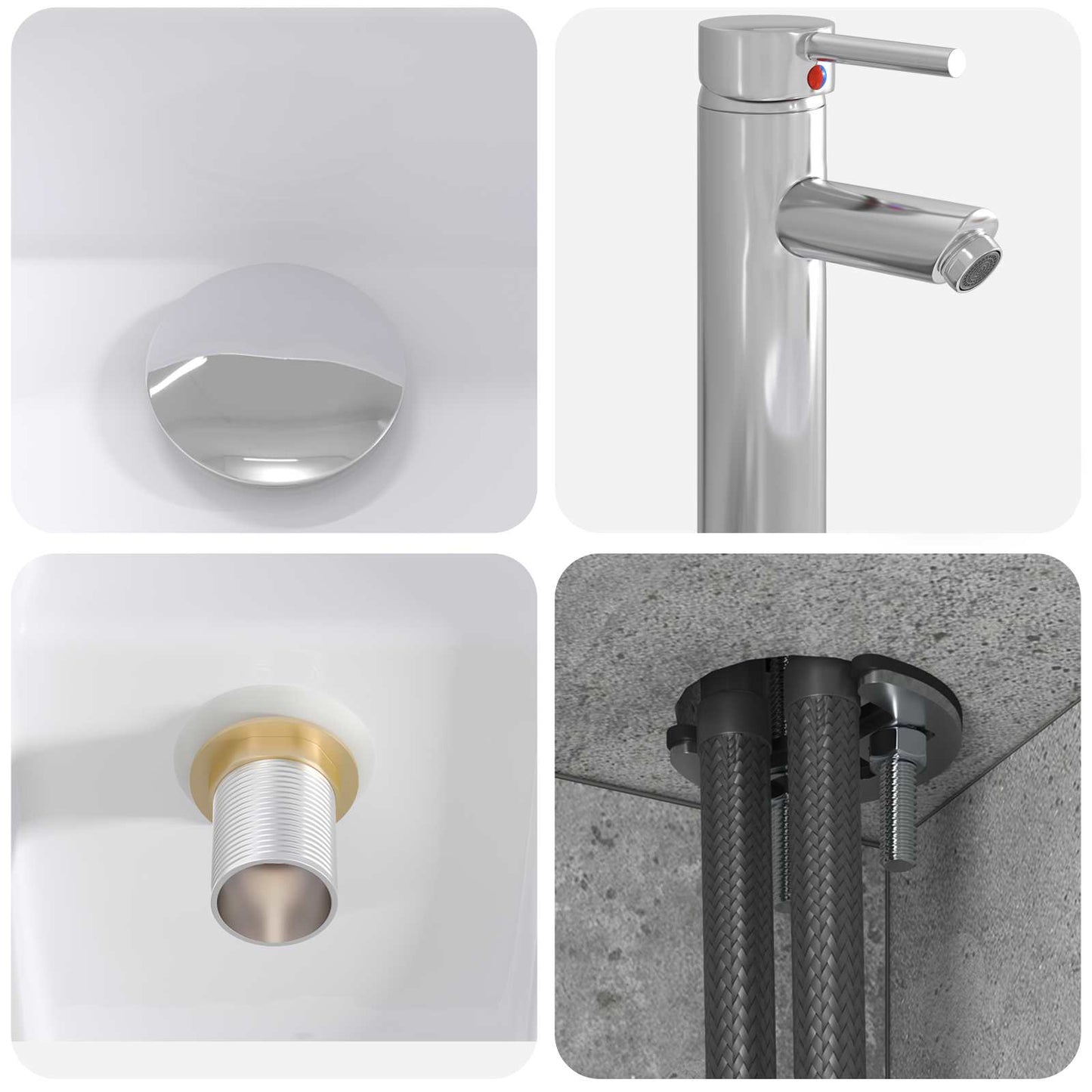 Bathroom Furniture Set 5 pcs Concrete Grey