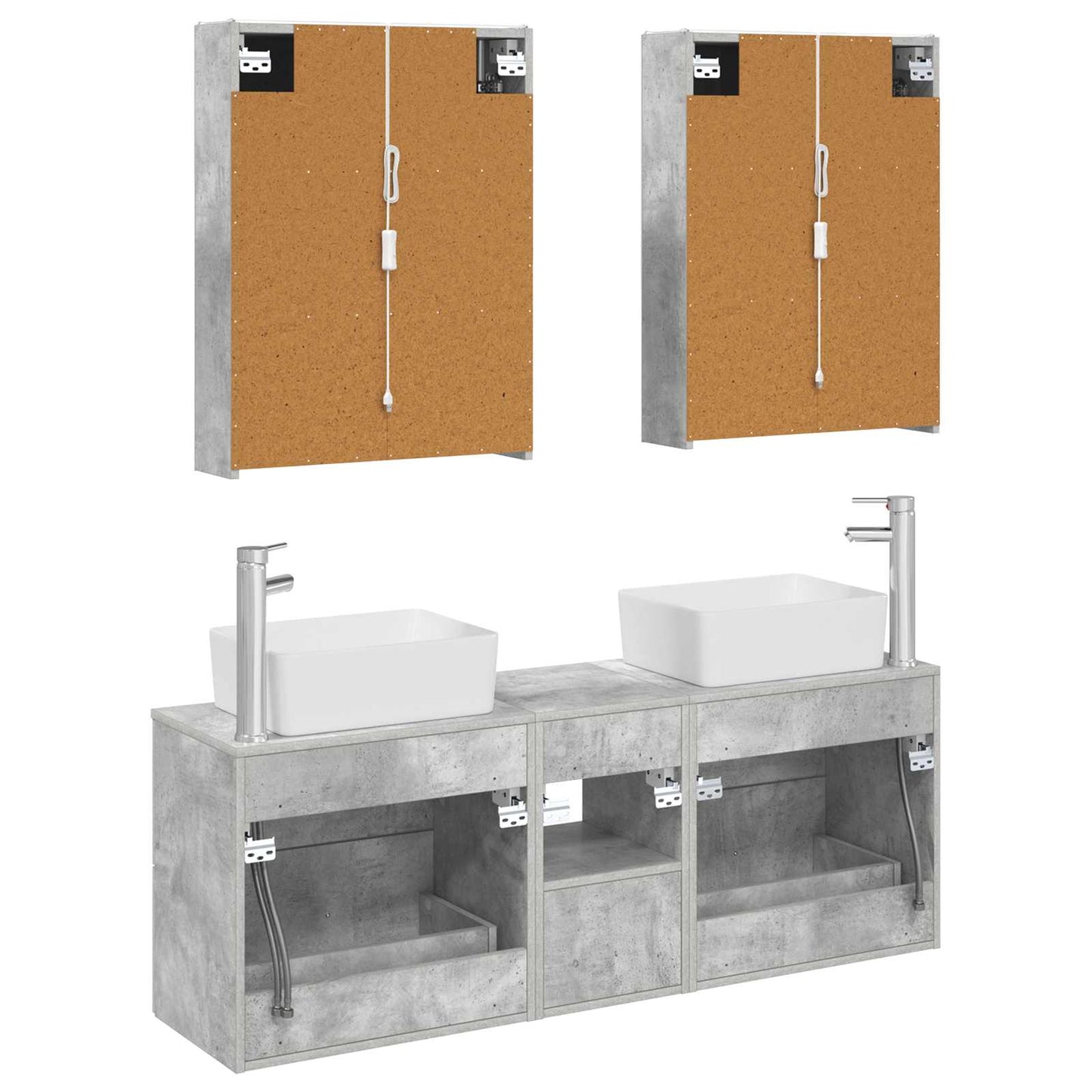 Bathroom Furniture Set 5 pcs Concrete Grey