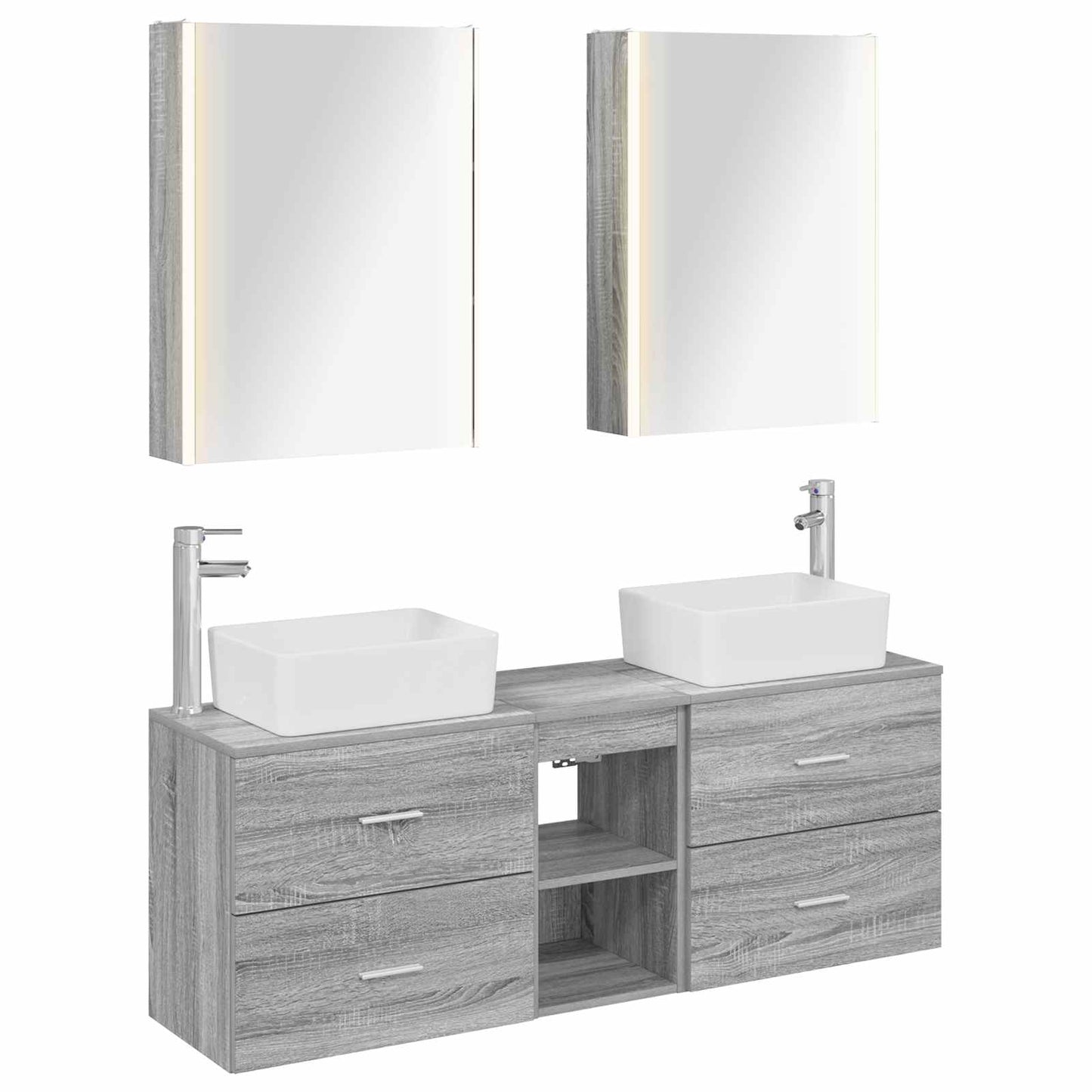 Bathroom Furniture Set 5 pcs Grey Sonoma