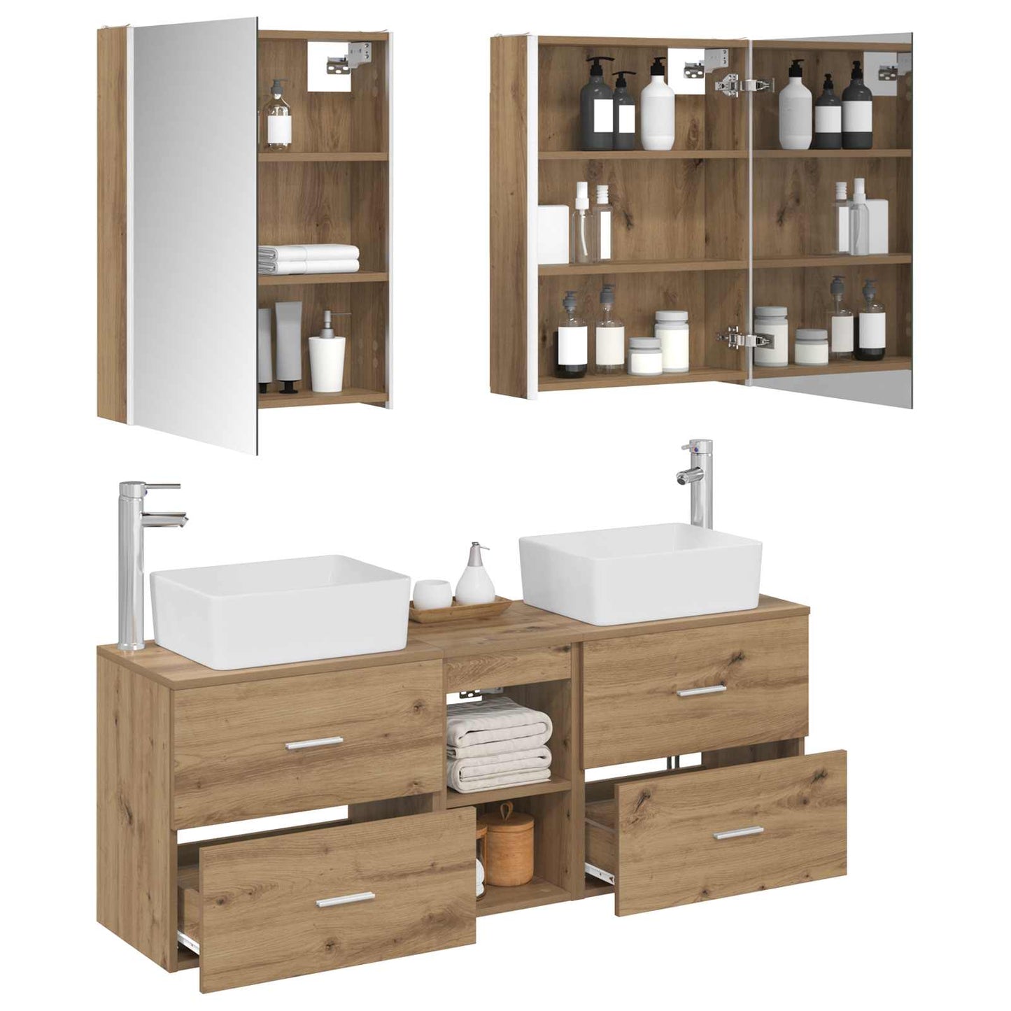 Bathroom Furniture Set 5 pcs Artisan Oak