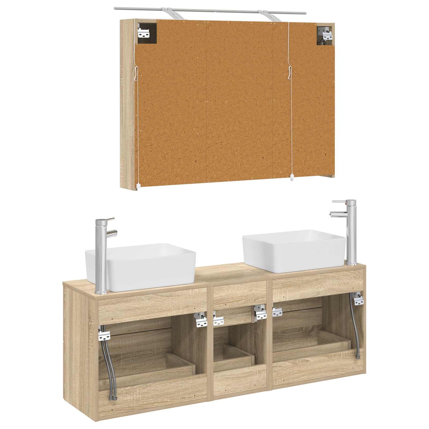 Bathroom Furniture Set 4 pcs Sonoma Oak