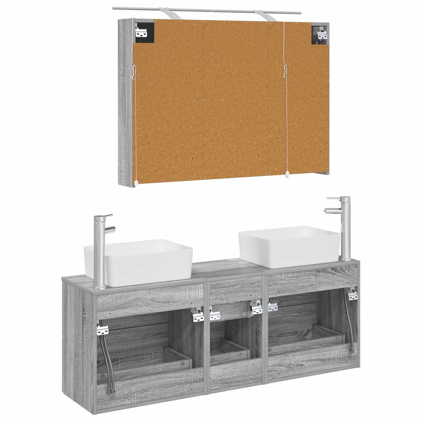 Bathroom Furniture Set 4 pcs Grey Sonoma