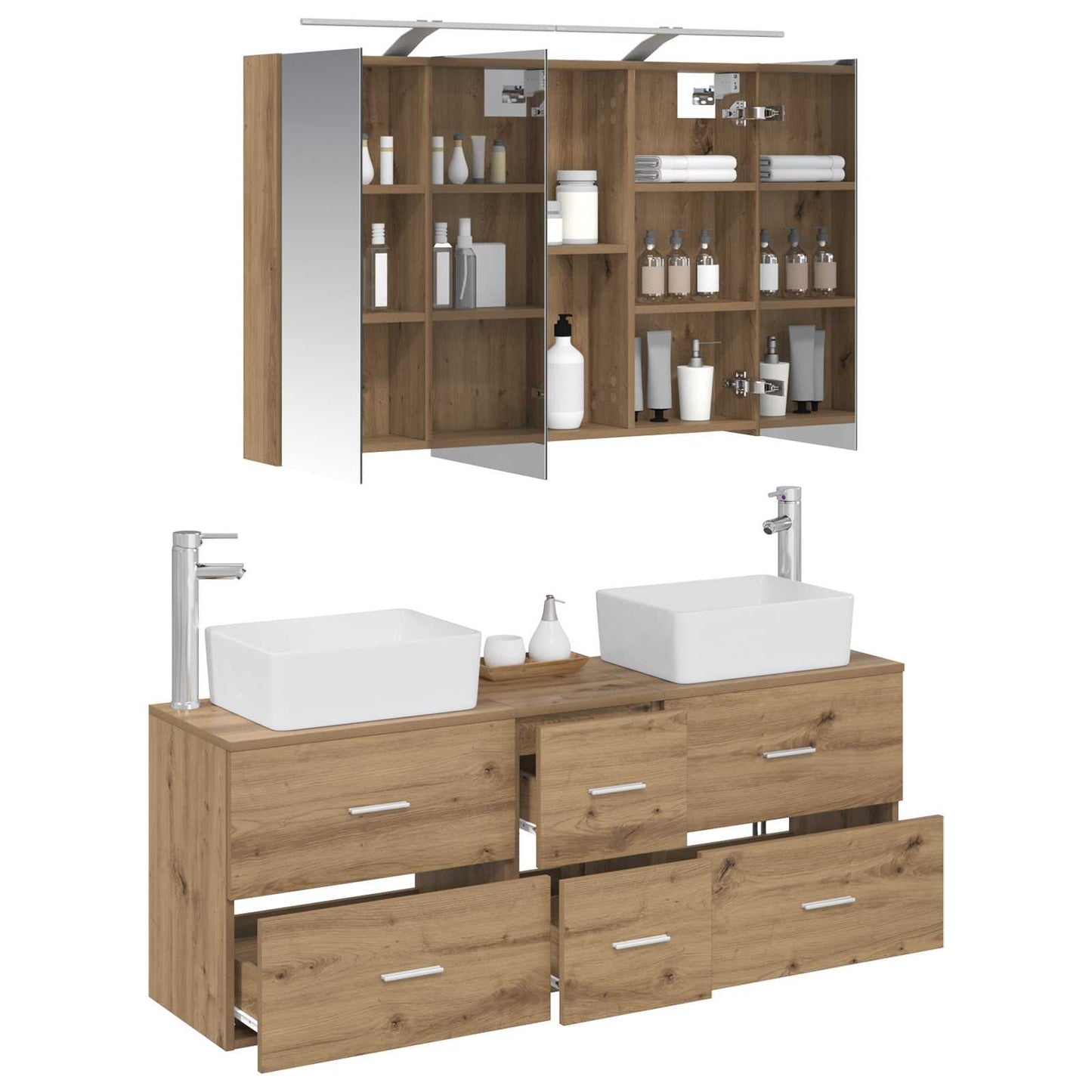Bathroom Furniture Set 4 pcs Artisan Oak