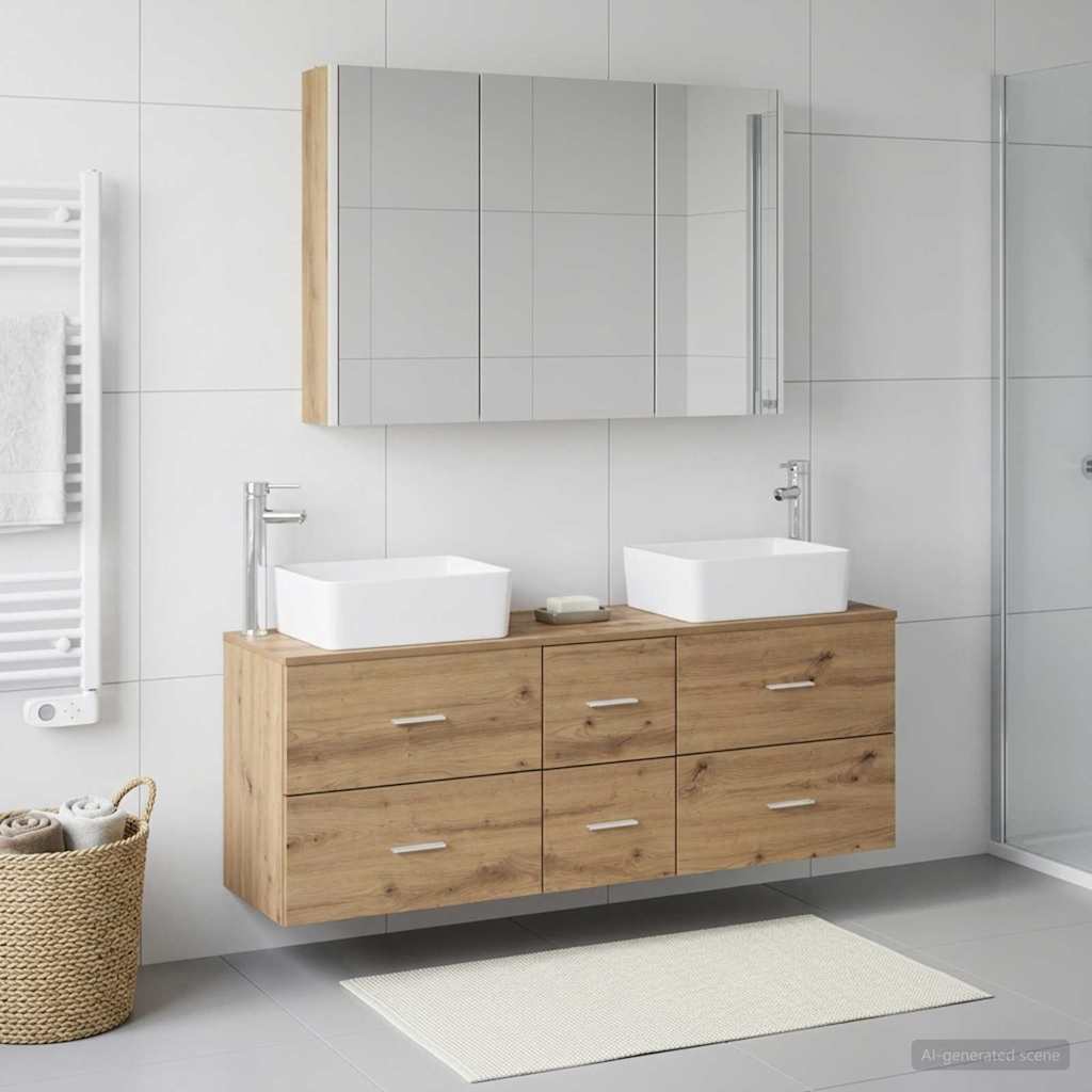 Bathroom Furniture Set 4 pcs Artisan Oak