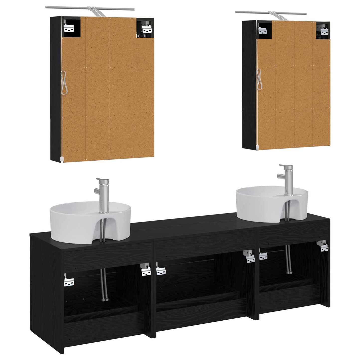 Bathroom Furniture Set 5 pcs Black Oak