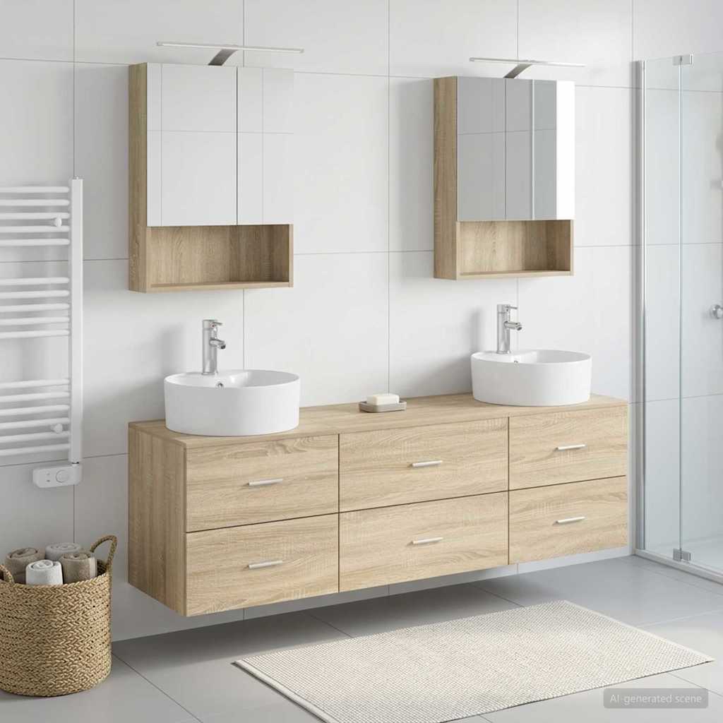 Bathroom Furniture Set 5 pcs Sonoma Oak