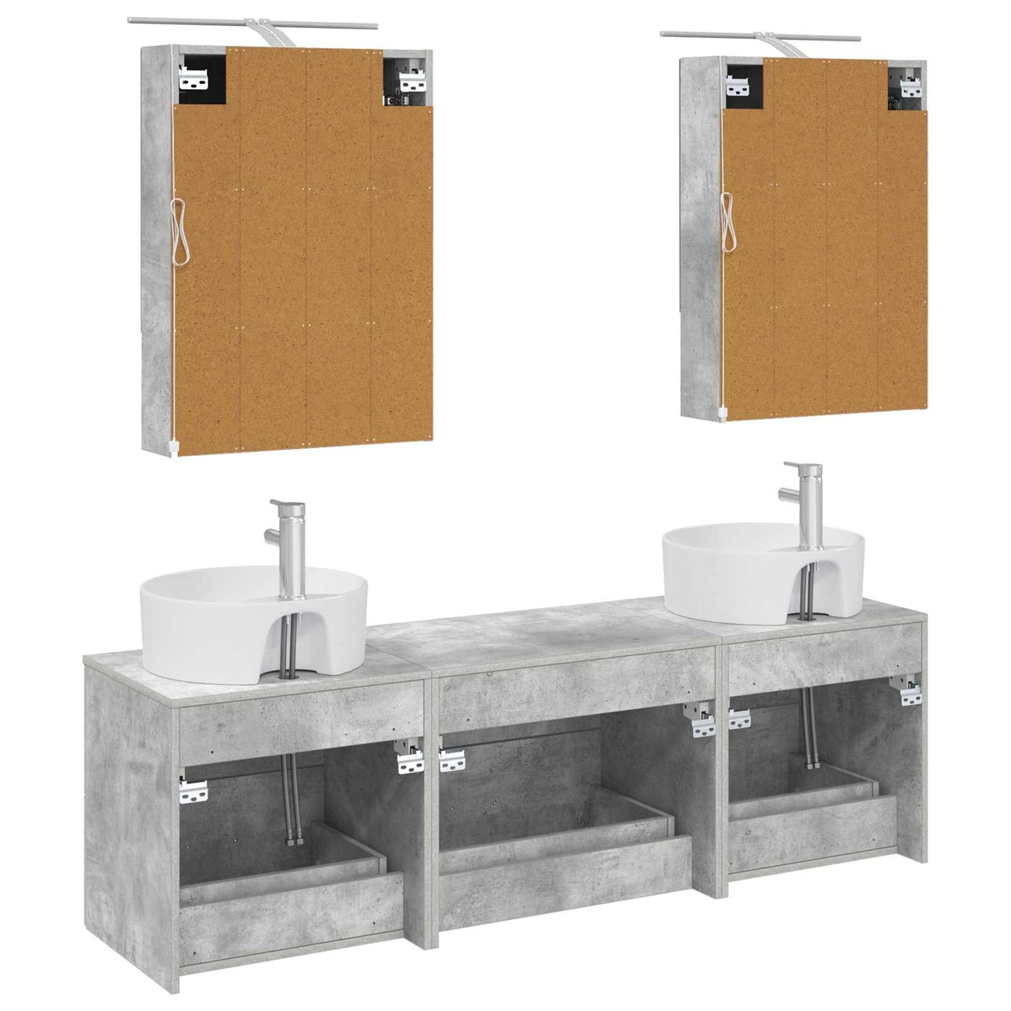 Bathroom Furniture Set 5 pcs Concrete Grey