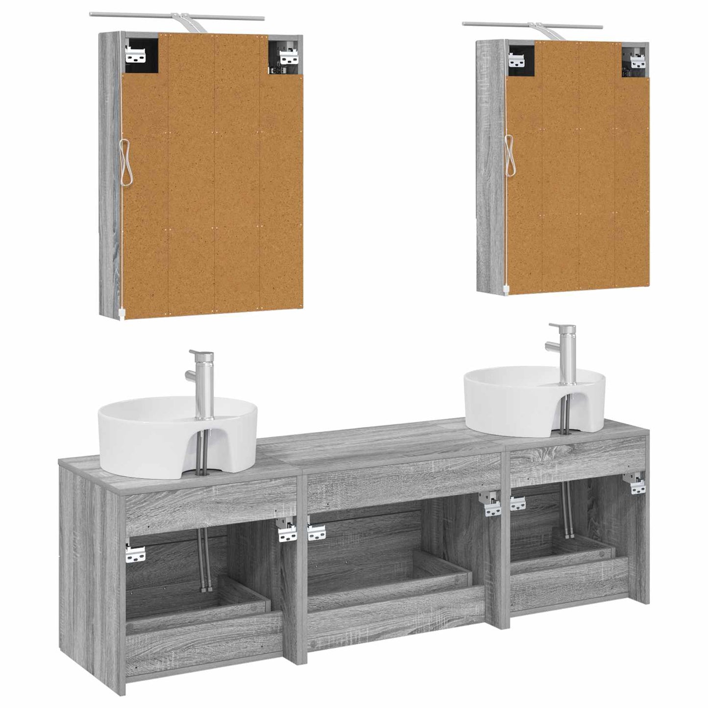 Bathroom Furniture Set 5 pcs Grey Sonoma