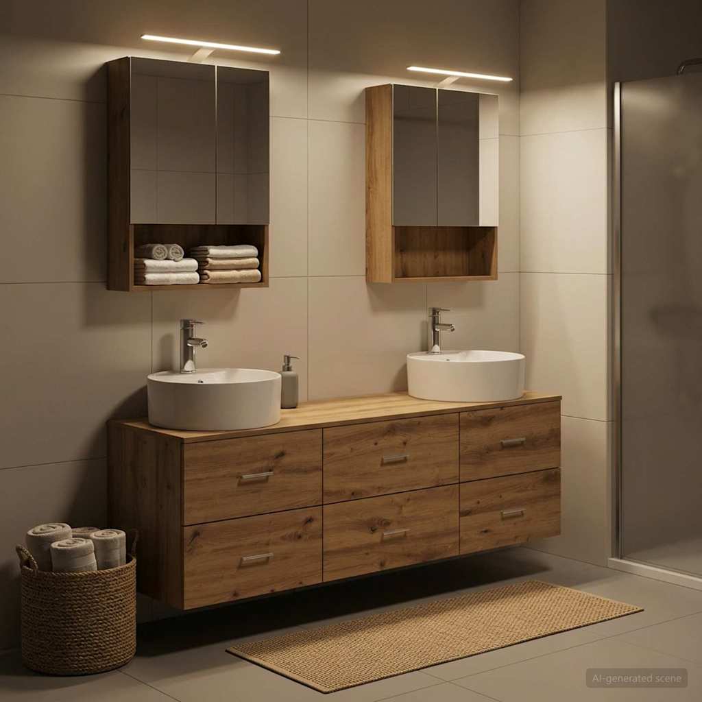 Bathroom Furniture Set 5 pcs Artisan Oak