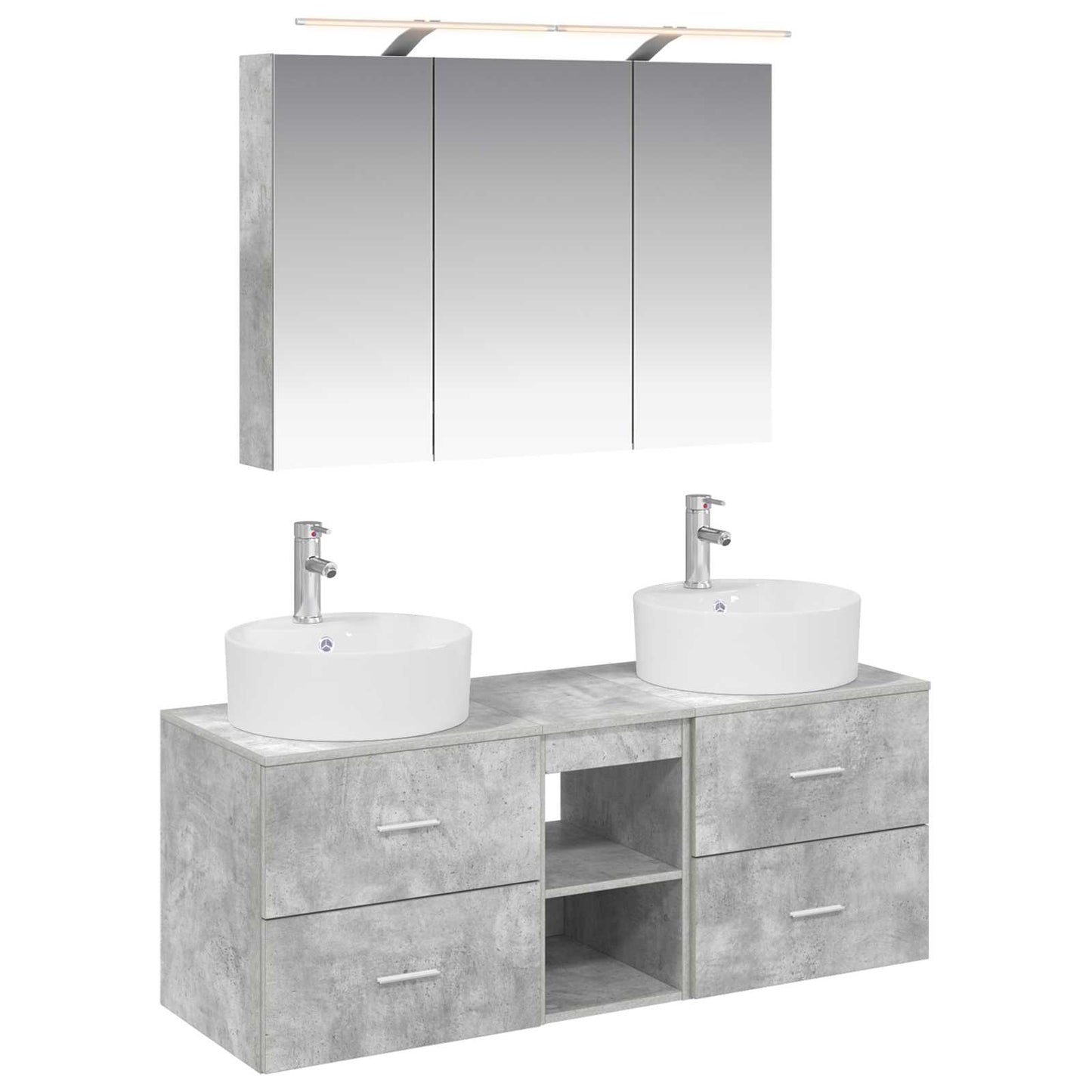 Bathroom Furniture Set 4 pcs Concrete Grey