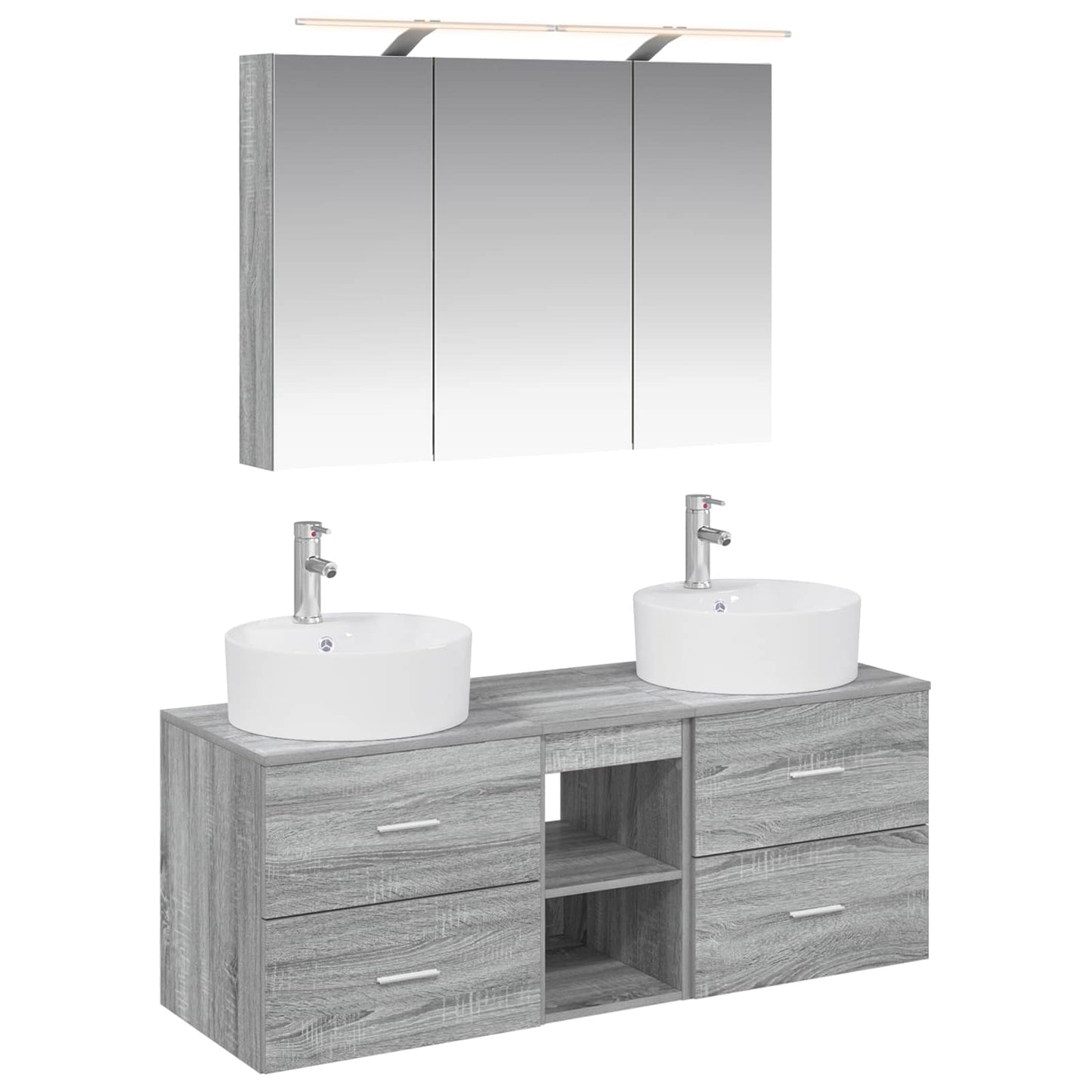 Bathroom Furniture Set 4 pcs Grey Sonoma