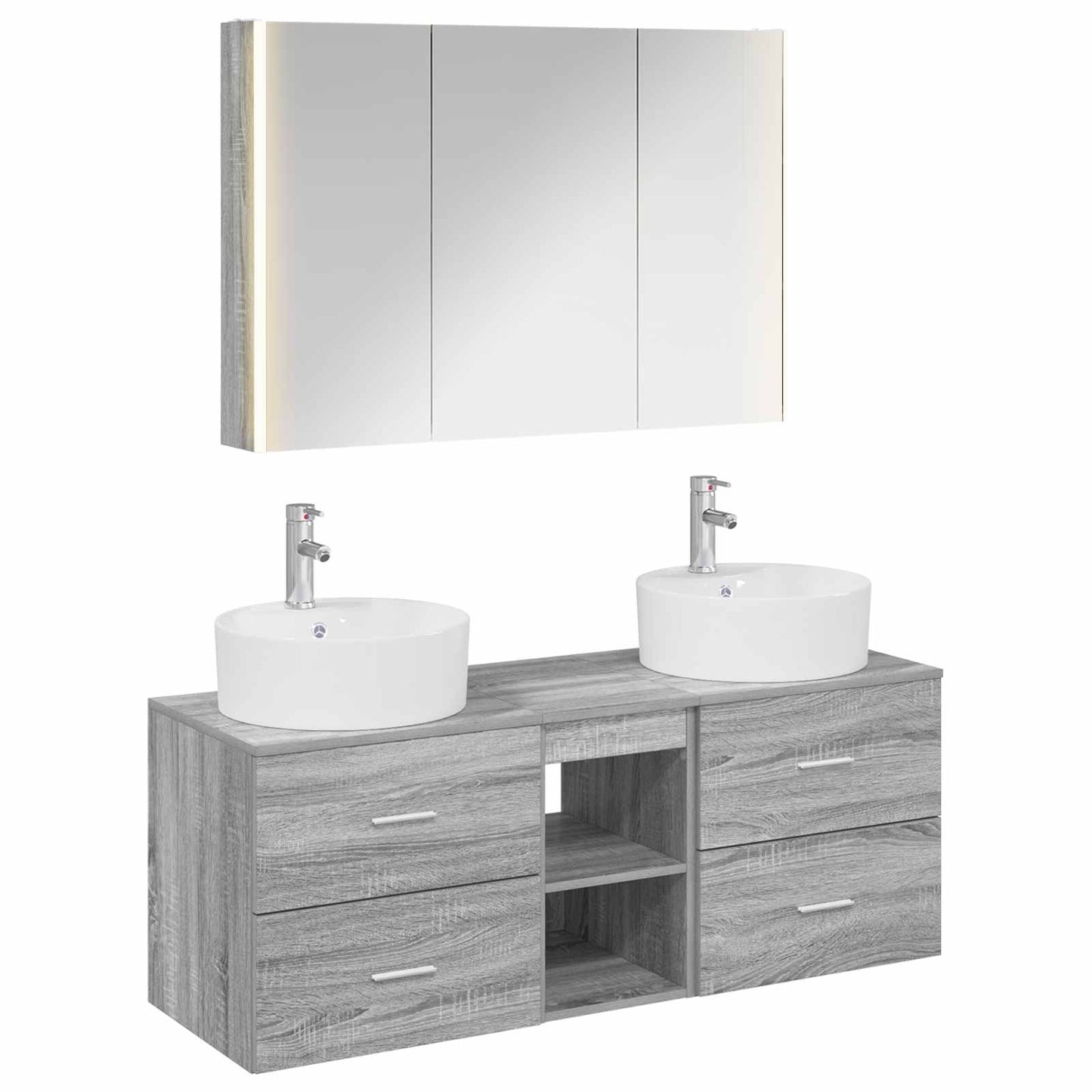 Bathroom Furniture Set 4 pcs Grey Sonoma