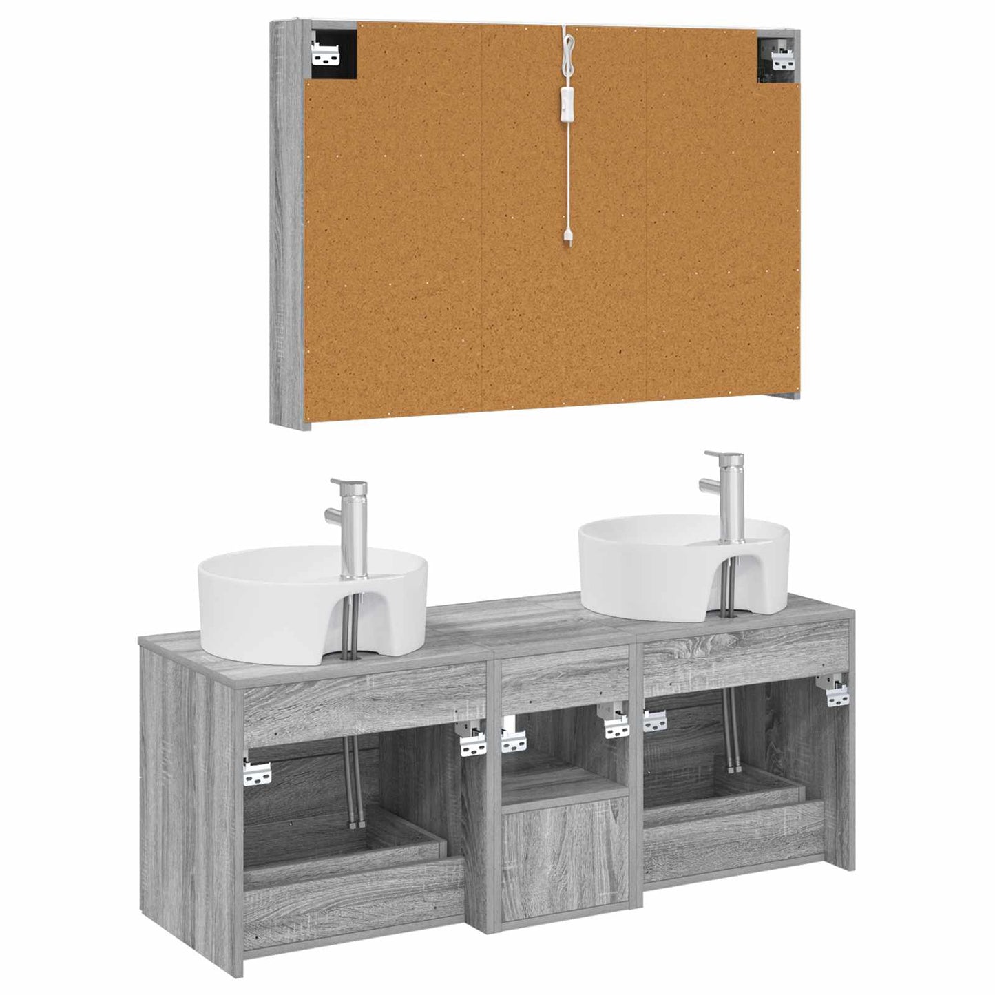 Bathroom Furniture Set 4 pcs Grey Sonoma