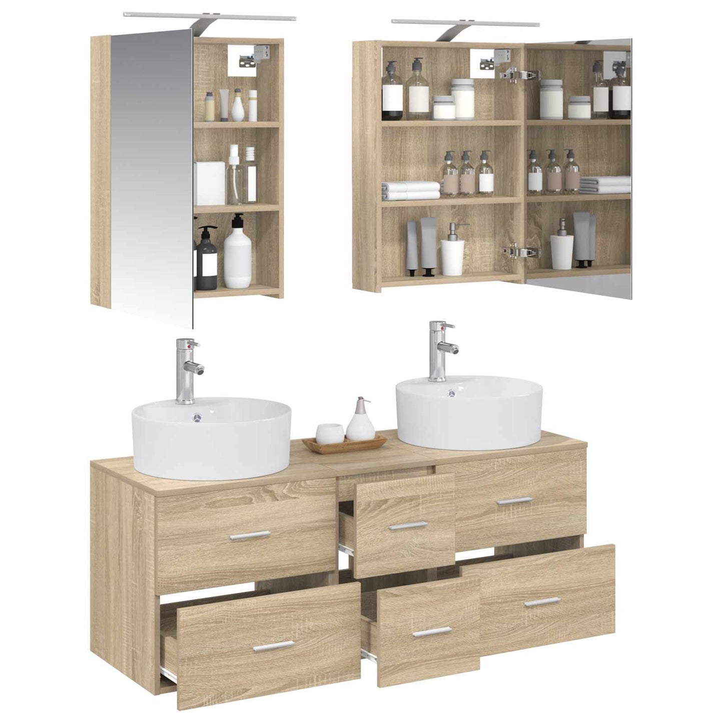 Bathroom Furniture Set 5 pcs Sonoma Oak