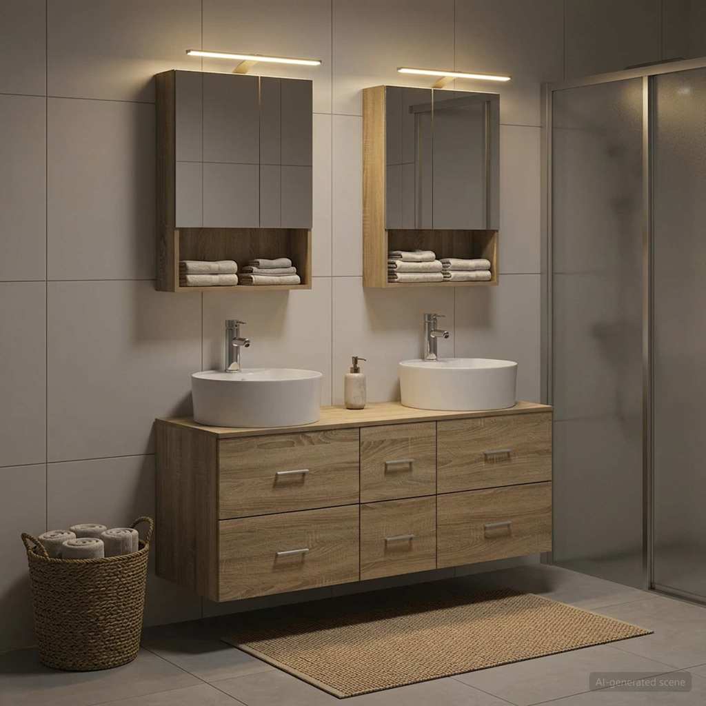 Bathroom Furniture Set 5 pcs Sonoma Oak