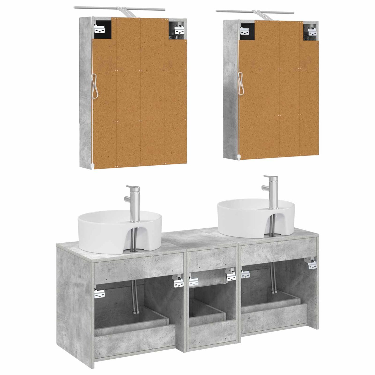 Bathroom Furniture Set 5 pcs Concrete Grey