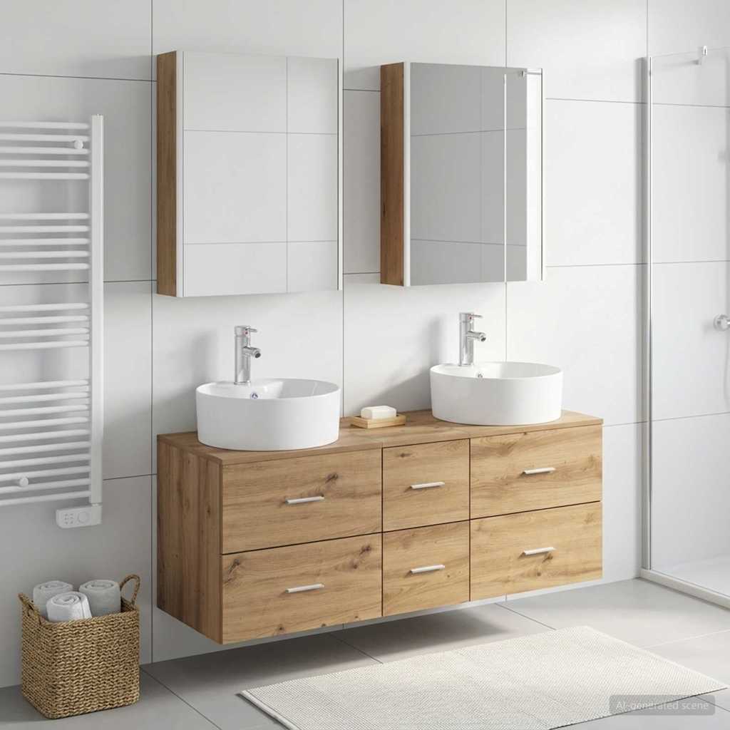 Bathroom Furniture Set 5 pcs Artisan Oak