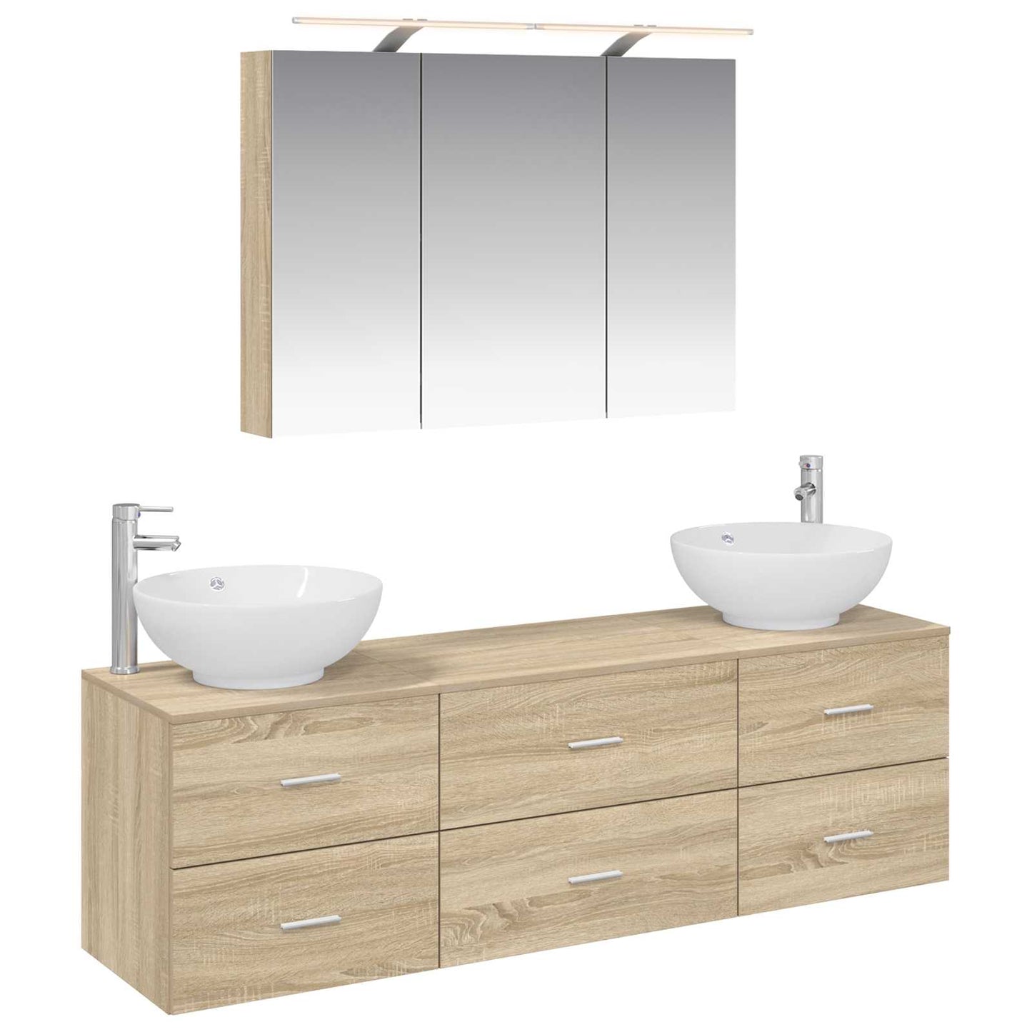 Bathroom Furniture Set 4 pcs Sonoma Oak