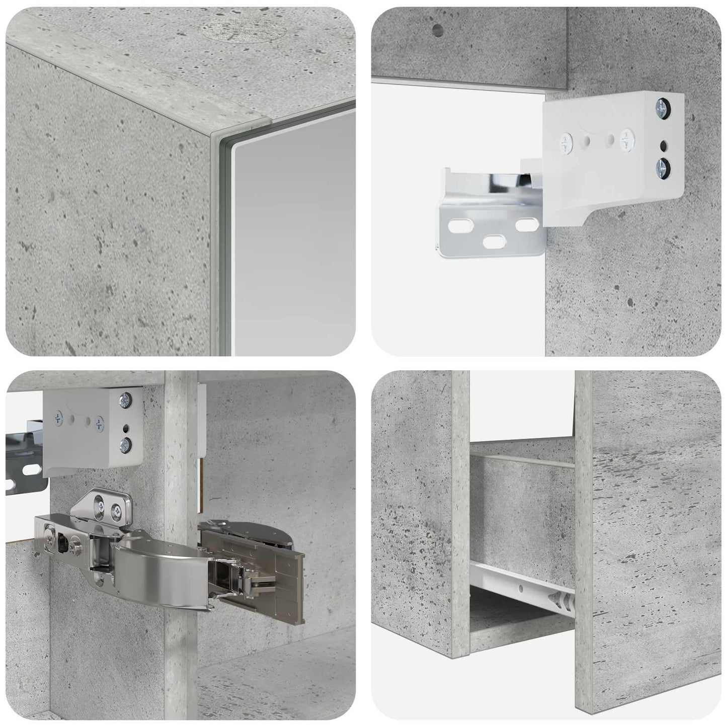 Bathroom Furniture Set 4 pcs Concrete Grey