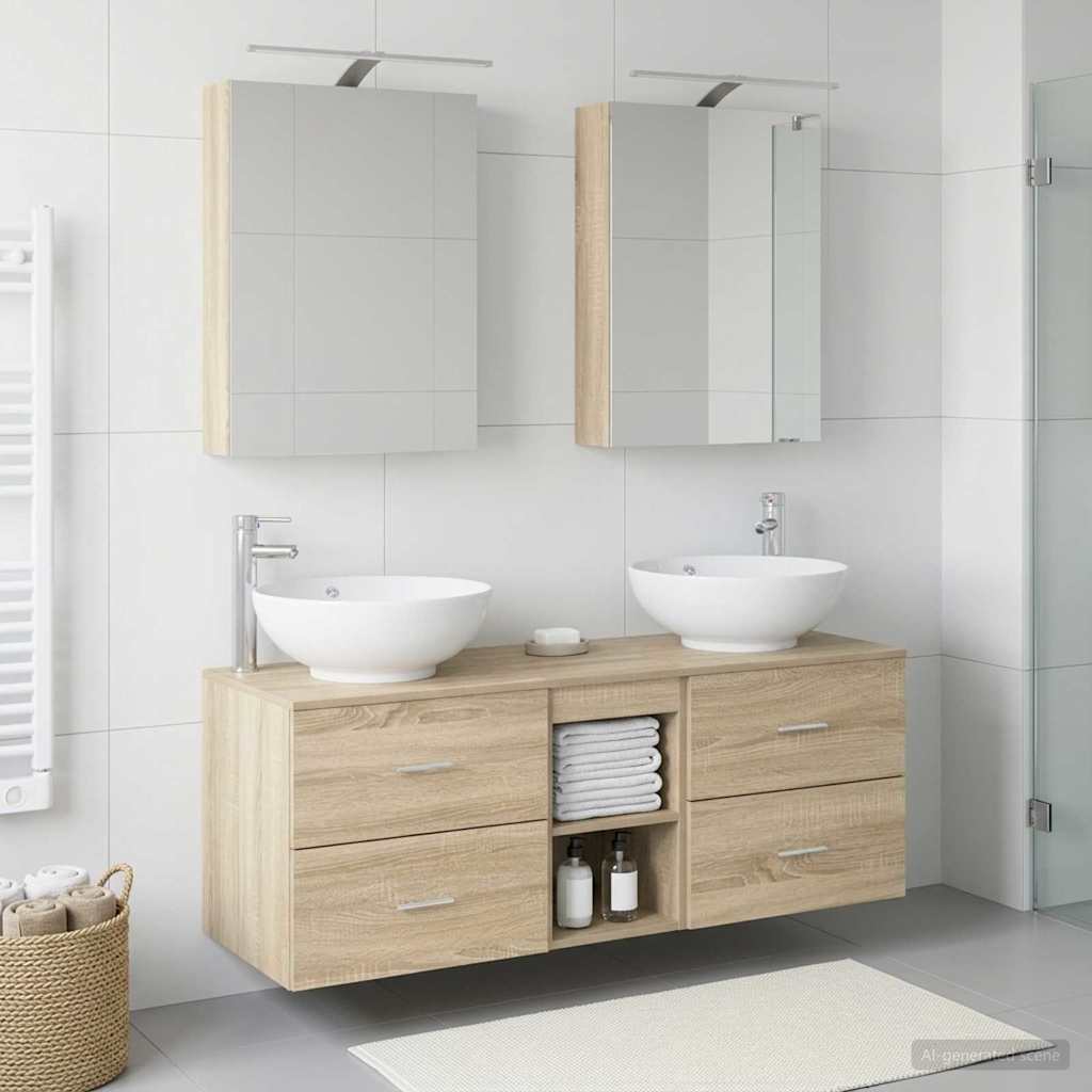 Bathroom Furniture Set 5 pcs Sonoma Oak