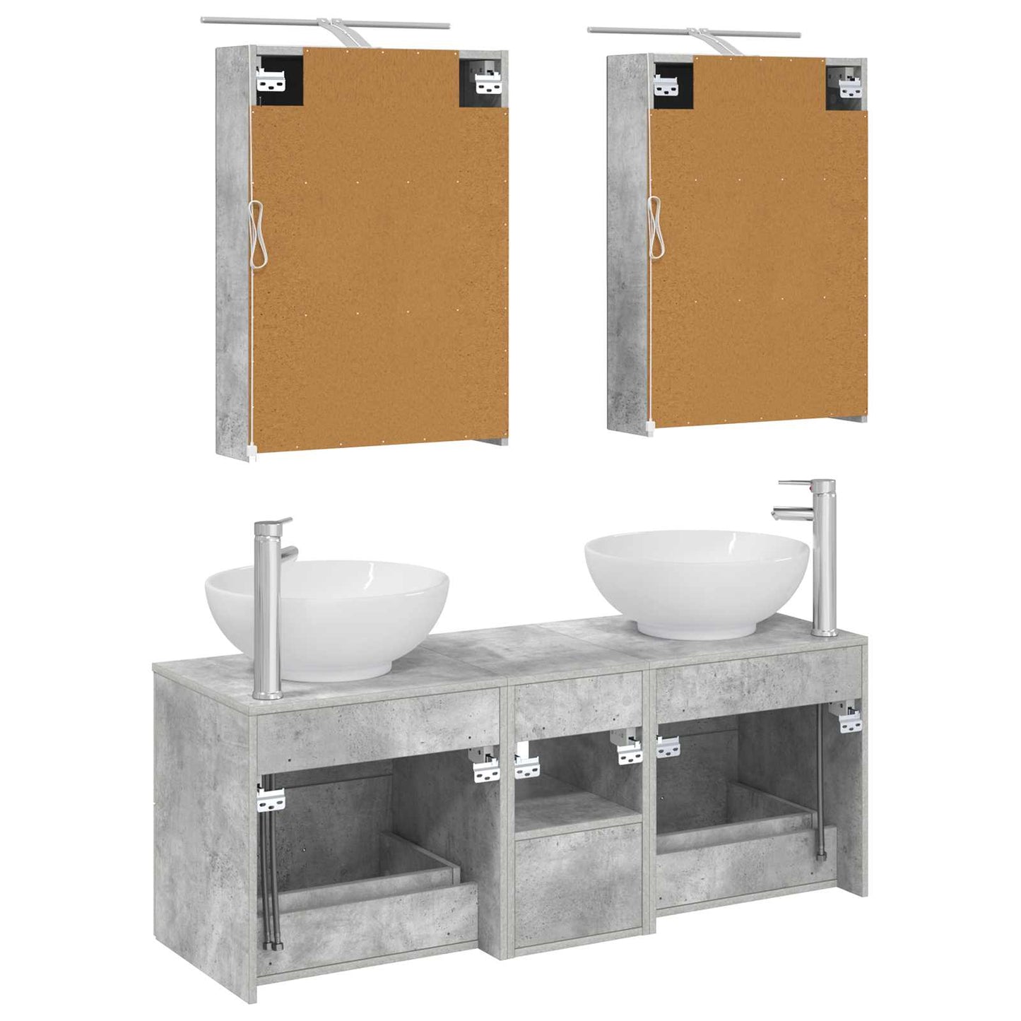 Bathroom Furniture Set 5 pcs Concrete Grey