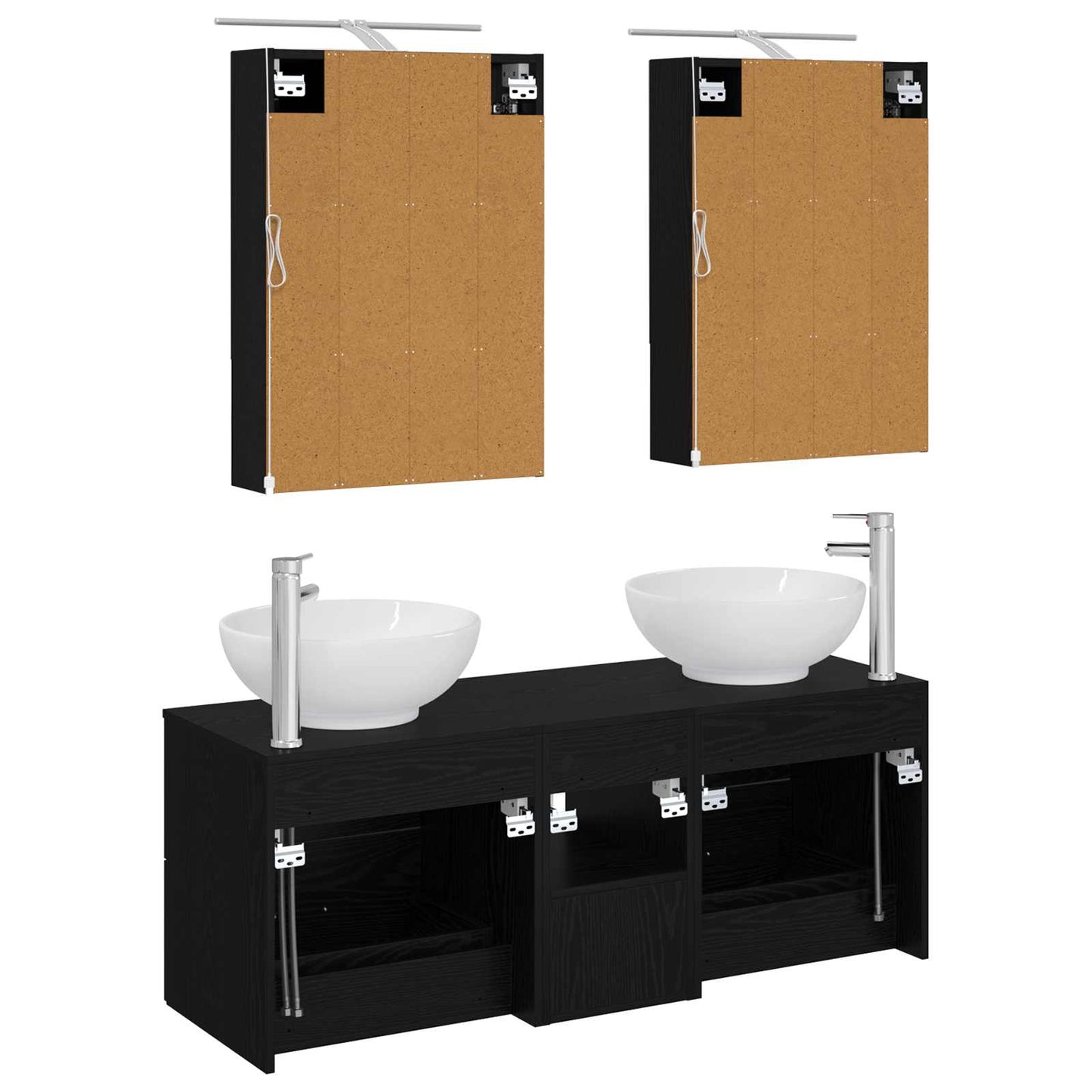 Bathroom Furniture Set 5 pcs Black Oak