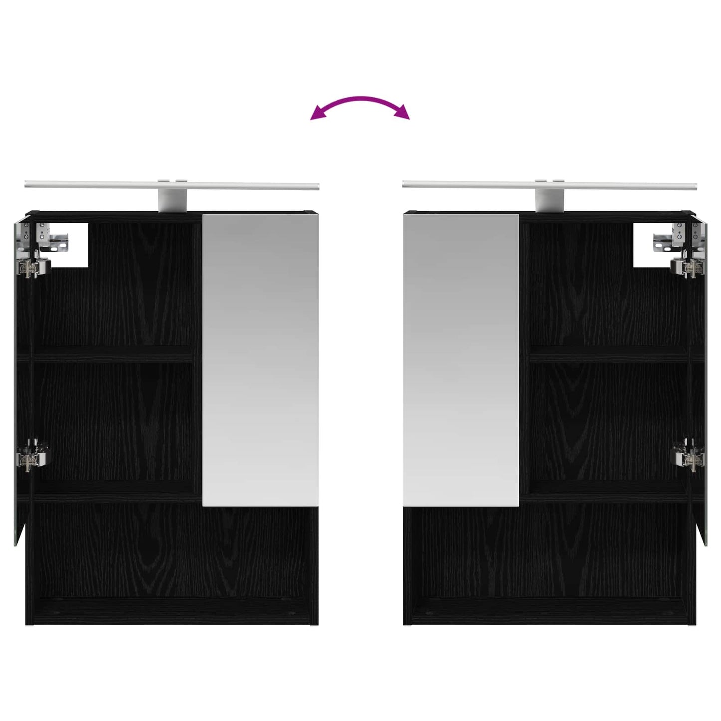 Bathroom Furniture Set 5 pcs Black Oak