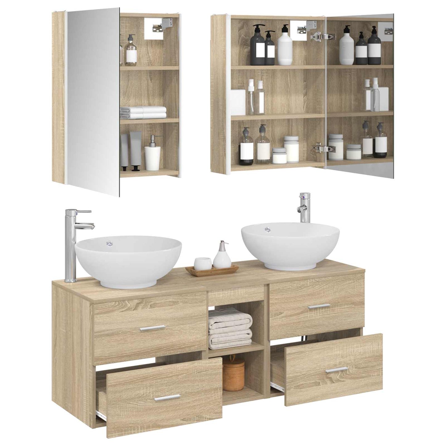 Bathroom Furniture Set 5 pcs Sonoma Oak