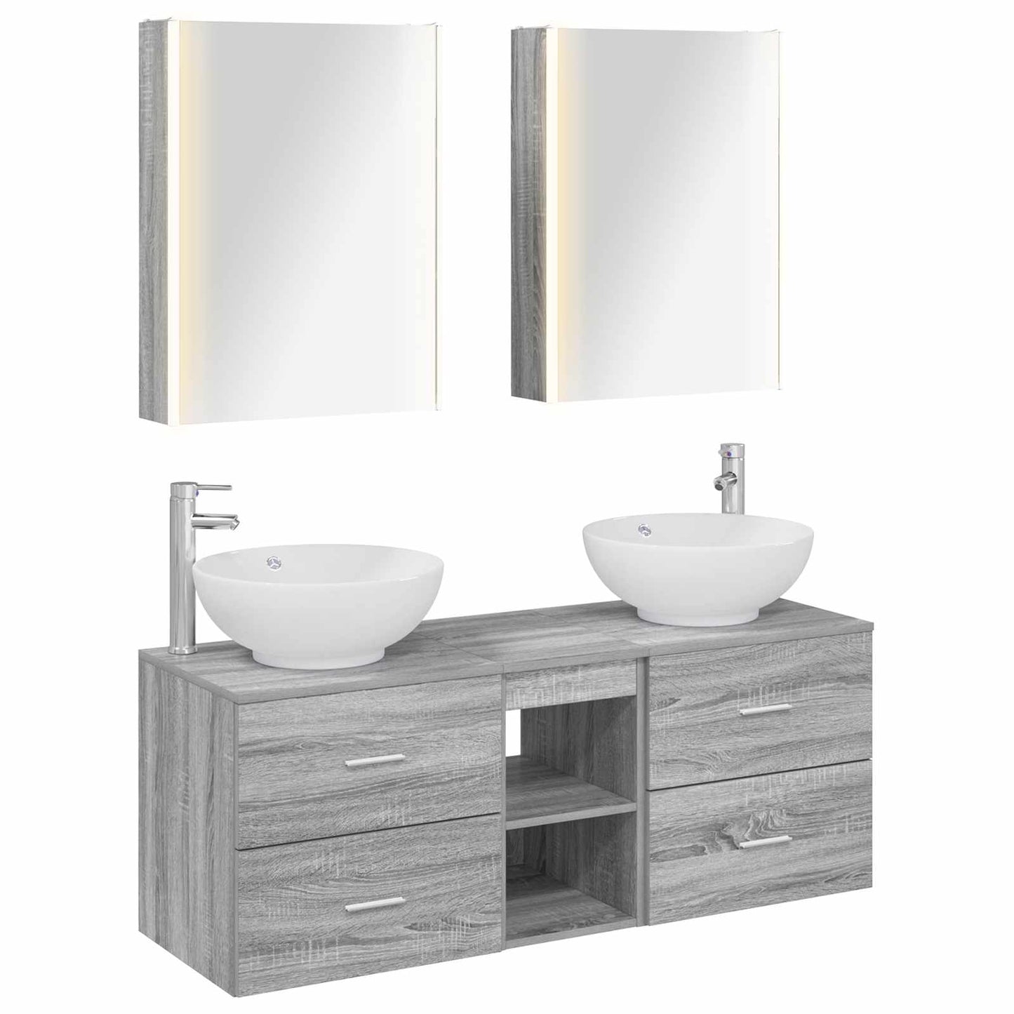 Bathroom Furniture Set 5 pcs Grey Sonoma