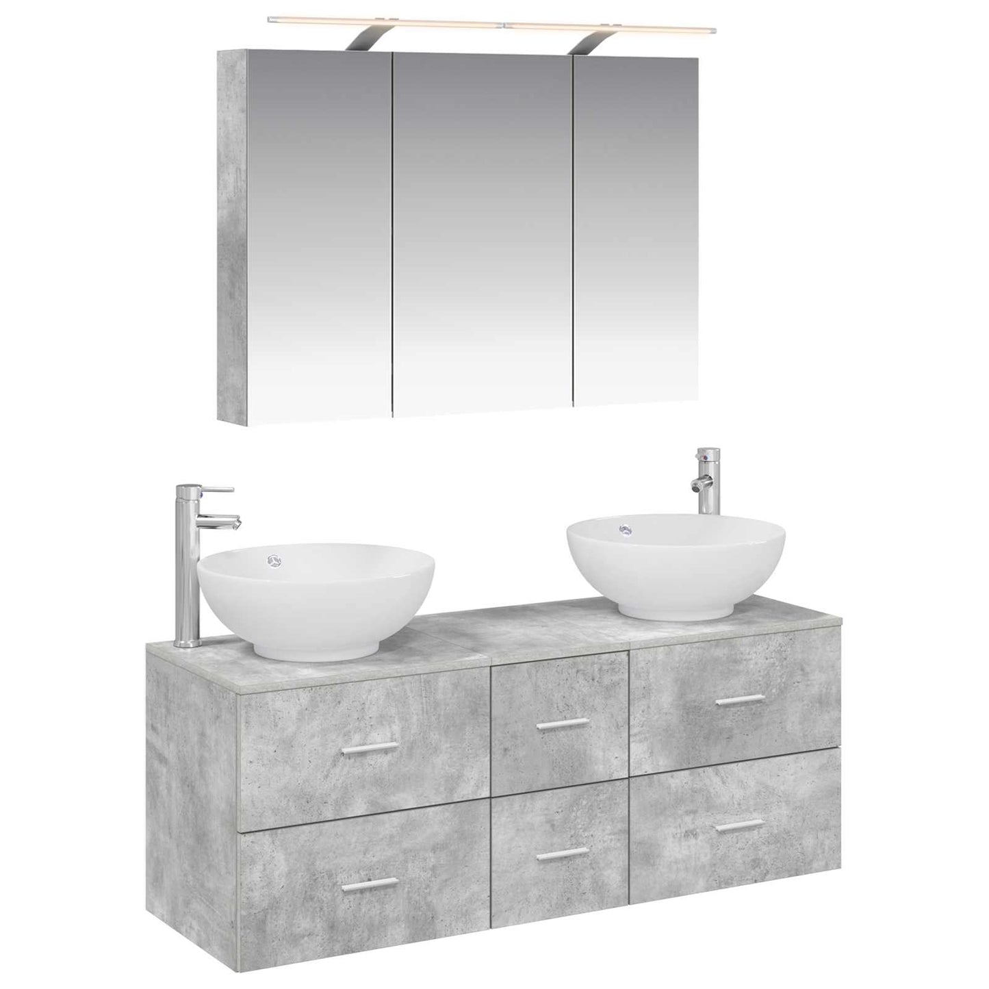 Bathroom Furniture Set 4 pcs Concrete Grey