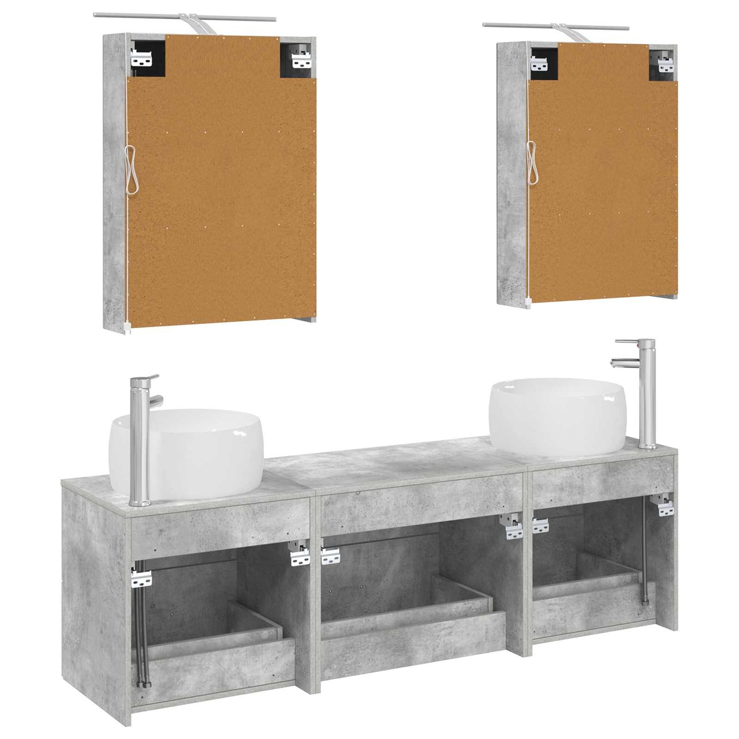 Bathroom Furniture Set 5 pcs Concrete Grey